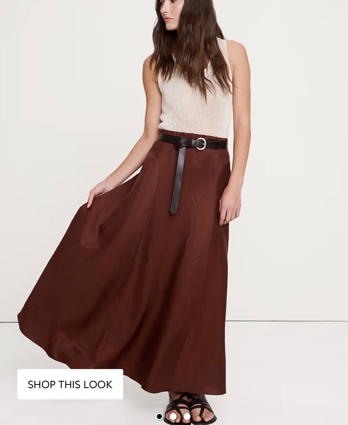 Banana Republic viscose linen maxi skirt in chocolate brown. Size M. NWT