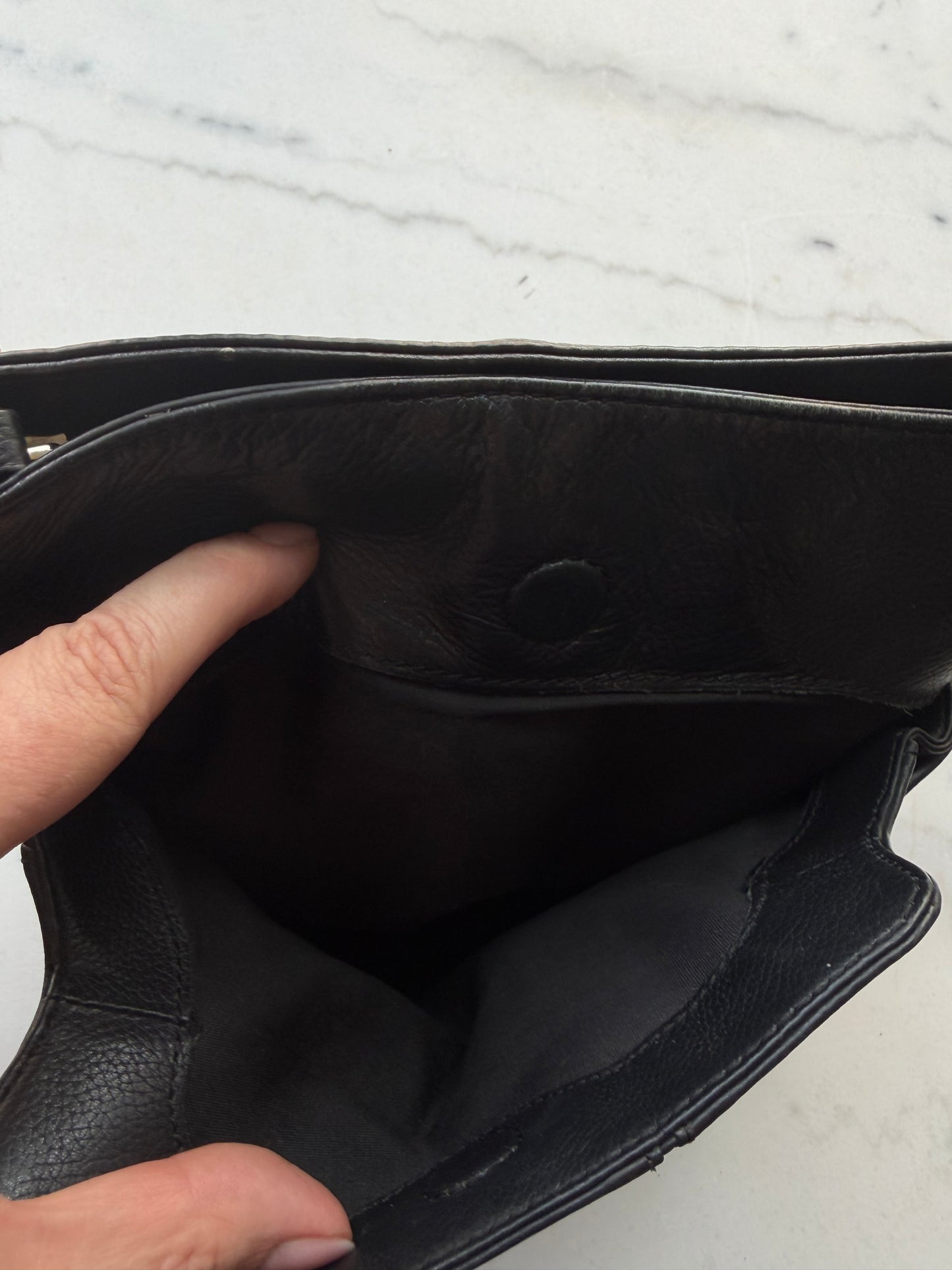 90s Calvin Klein black leather crossbody