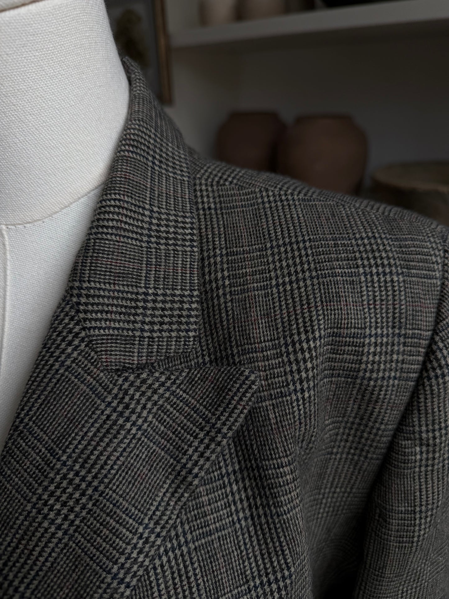 90s Lauren Ralph Lauren wool plaid blazer. Made in the USA