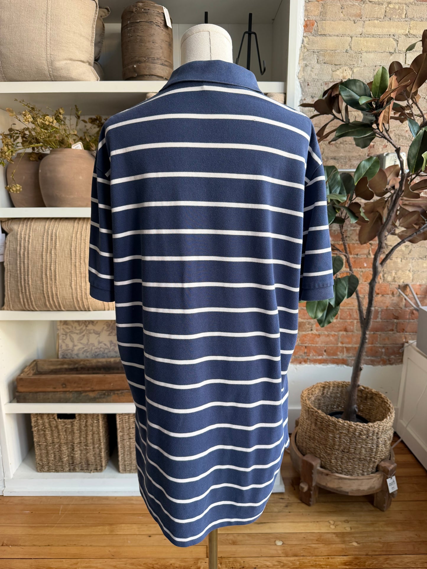 90s Polo Ralph Lauren blue stripe polo shirt