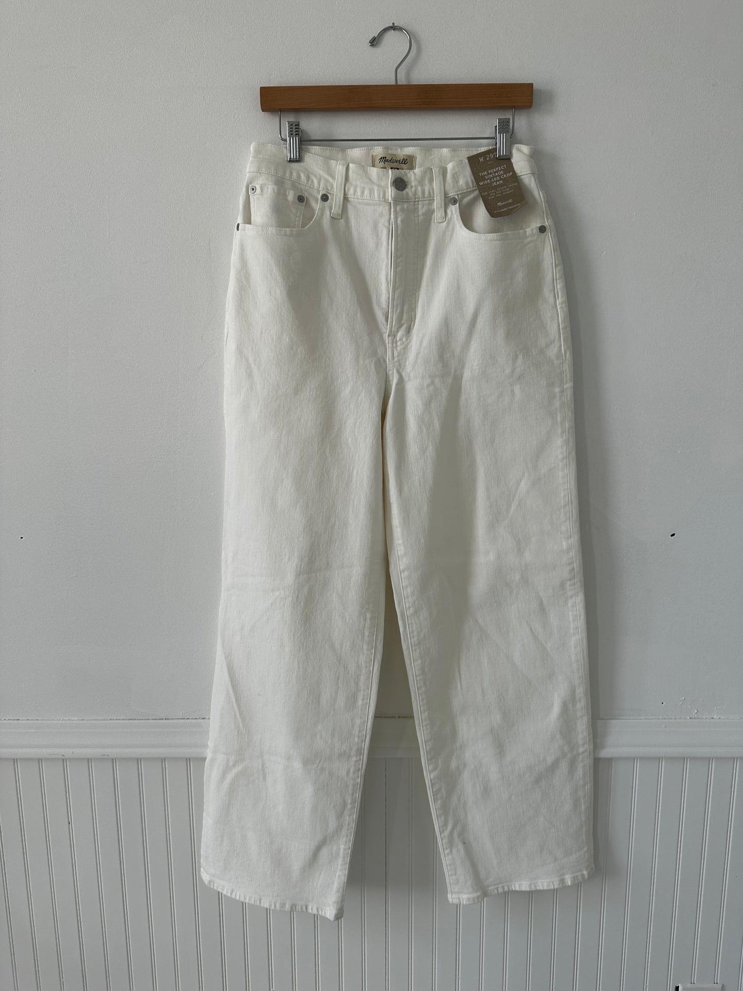 Madewell perfect vintage wide leg crop jeans in tile white NWT