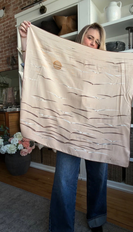 Paris vintage silk scarf #18