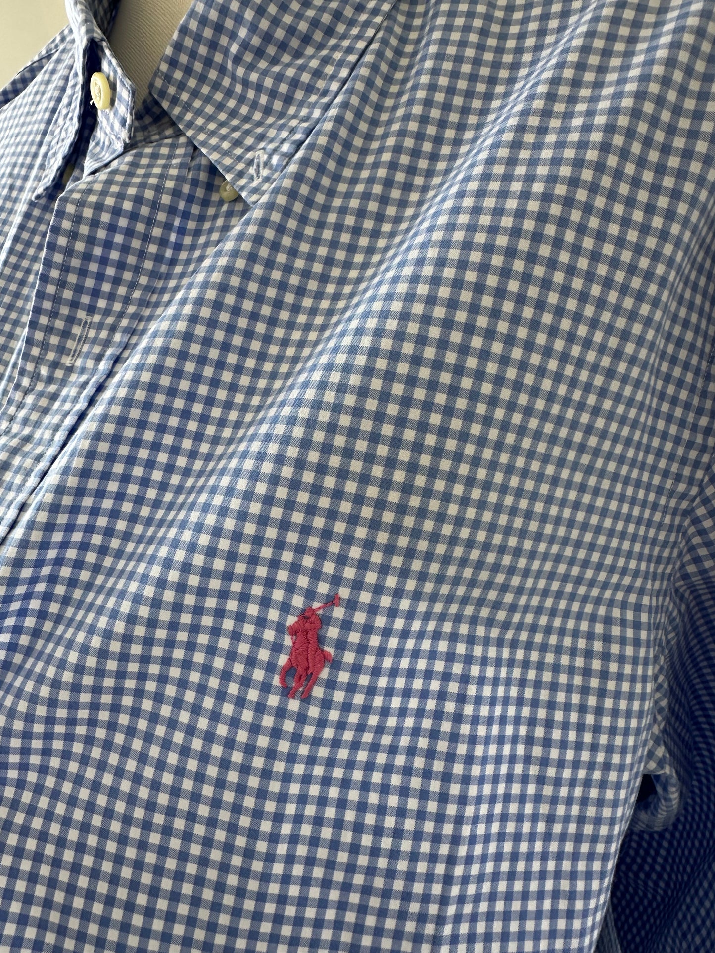 Ralph Lauren blue check poplin button down