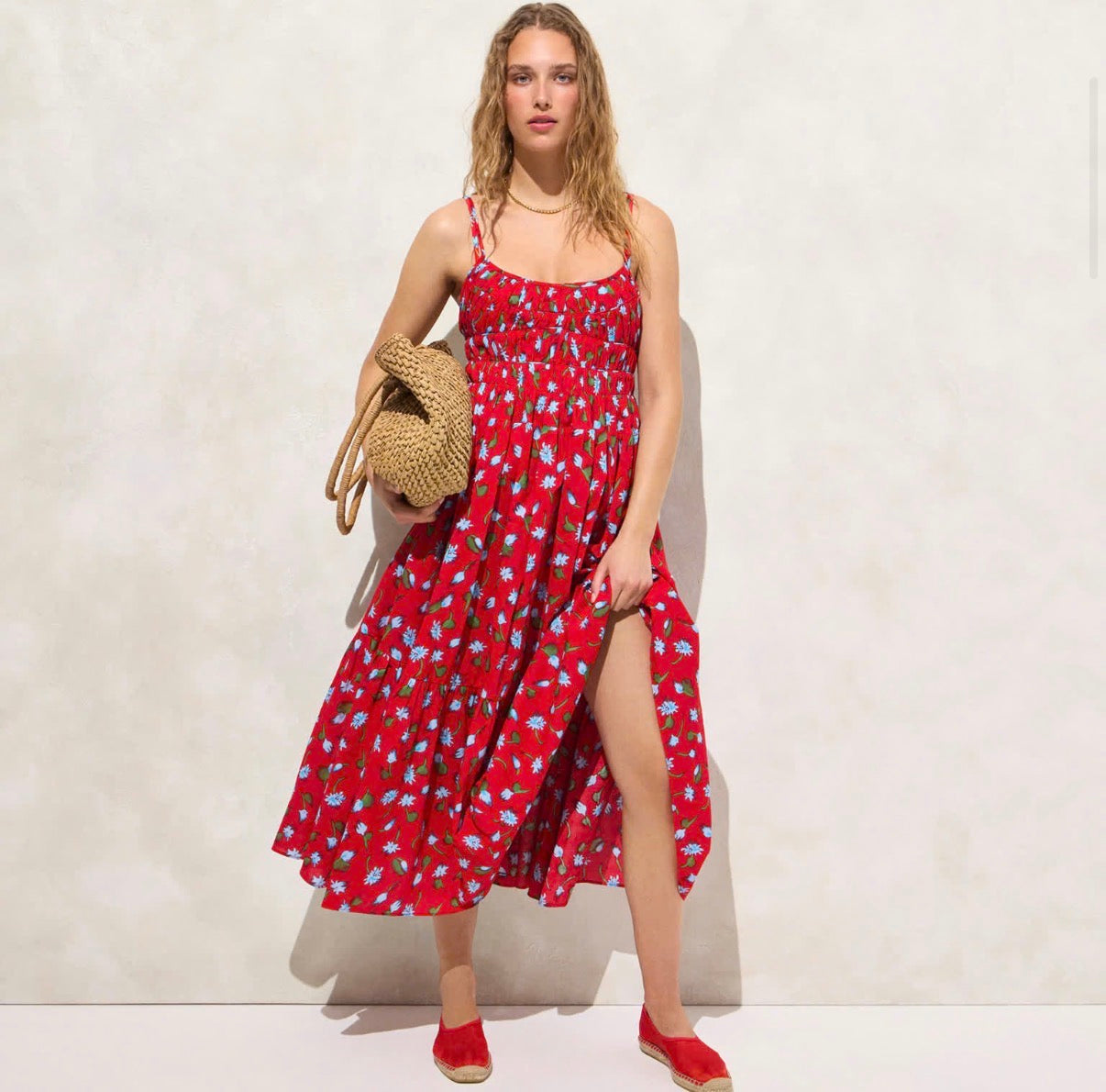 JCrew Tiered cotton dress in brushed daisy print. Size large. NWT