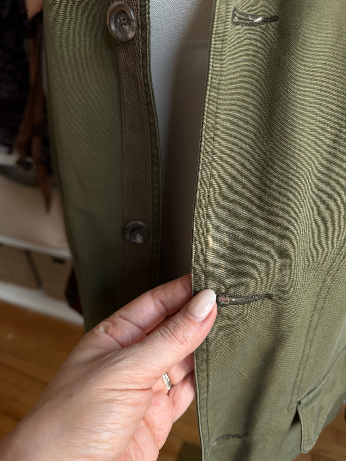 90s Polo Ralph Lauren green barn coat with plaid lining. Fits M-XL