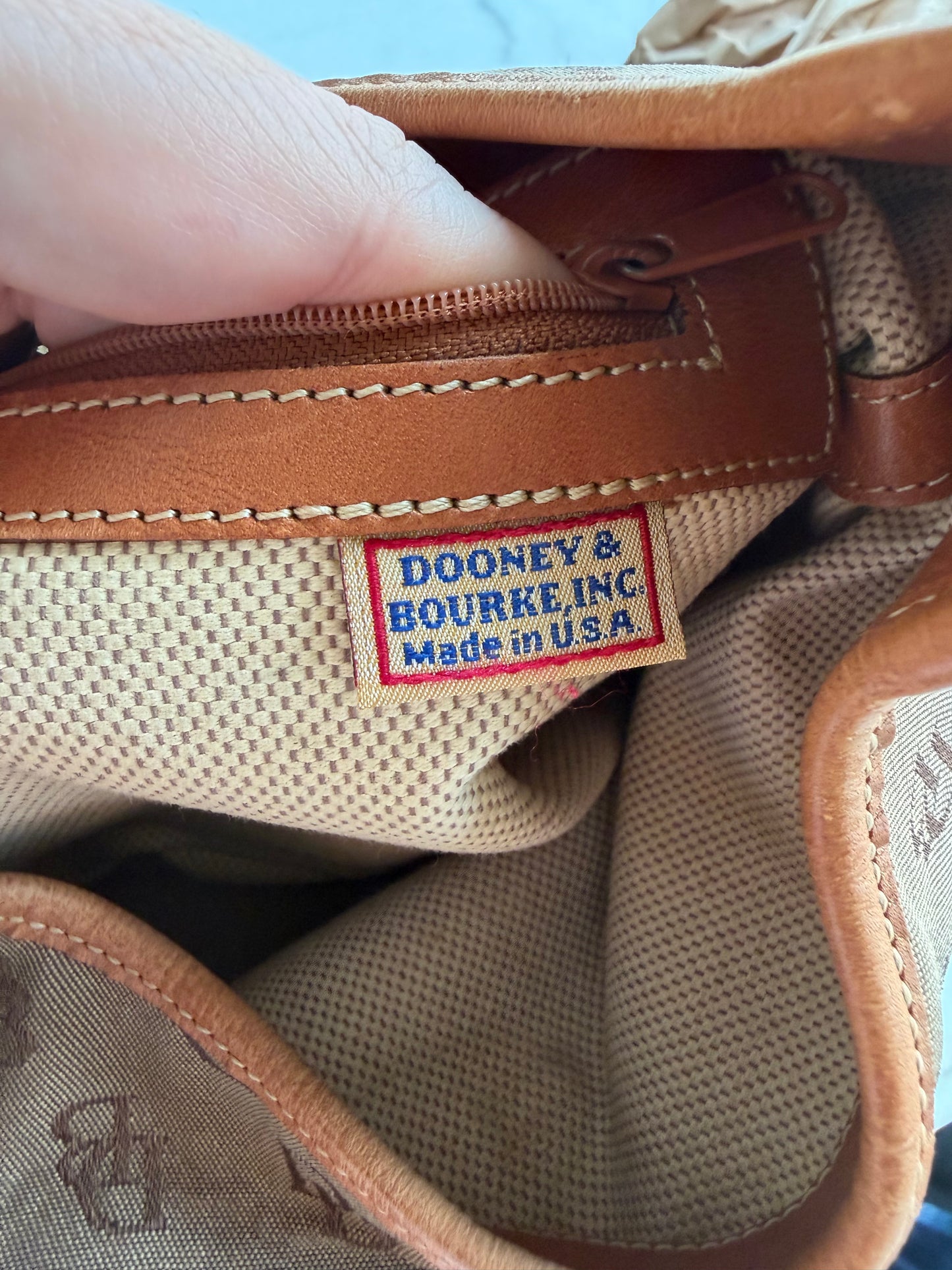 90s Dooney and Bourke monogram shoulder bag. Made in the USA