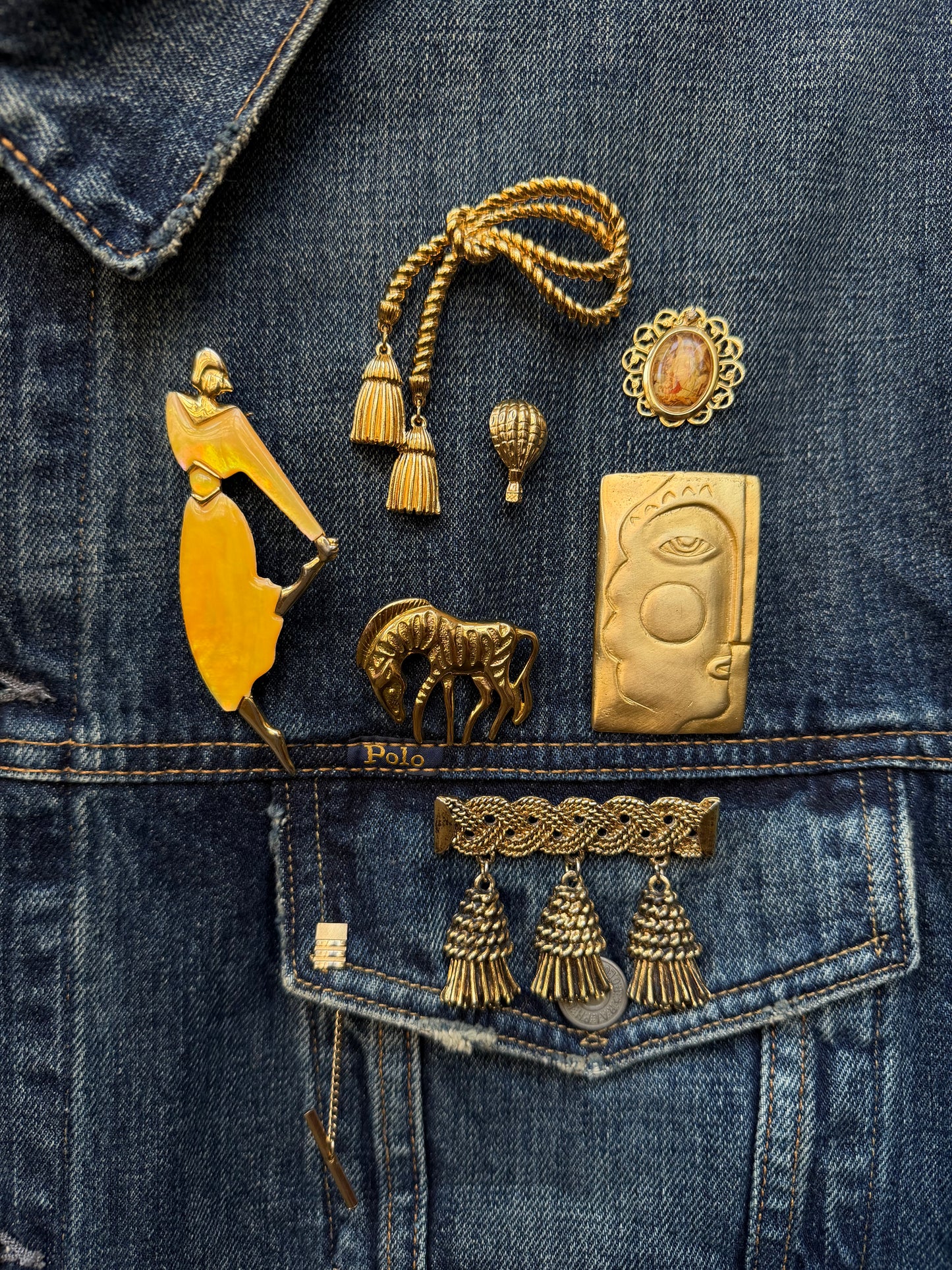 Y2K Polo Ralph Lauren brooch jacket