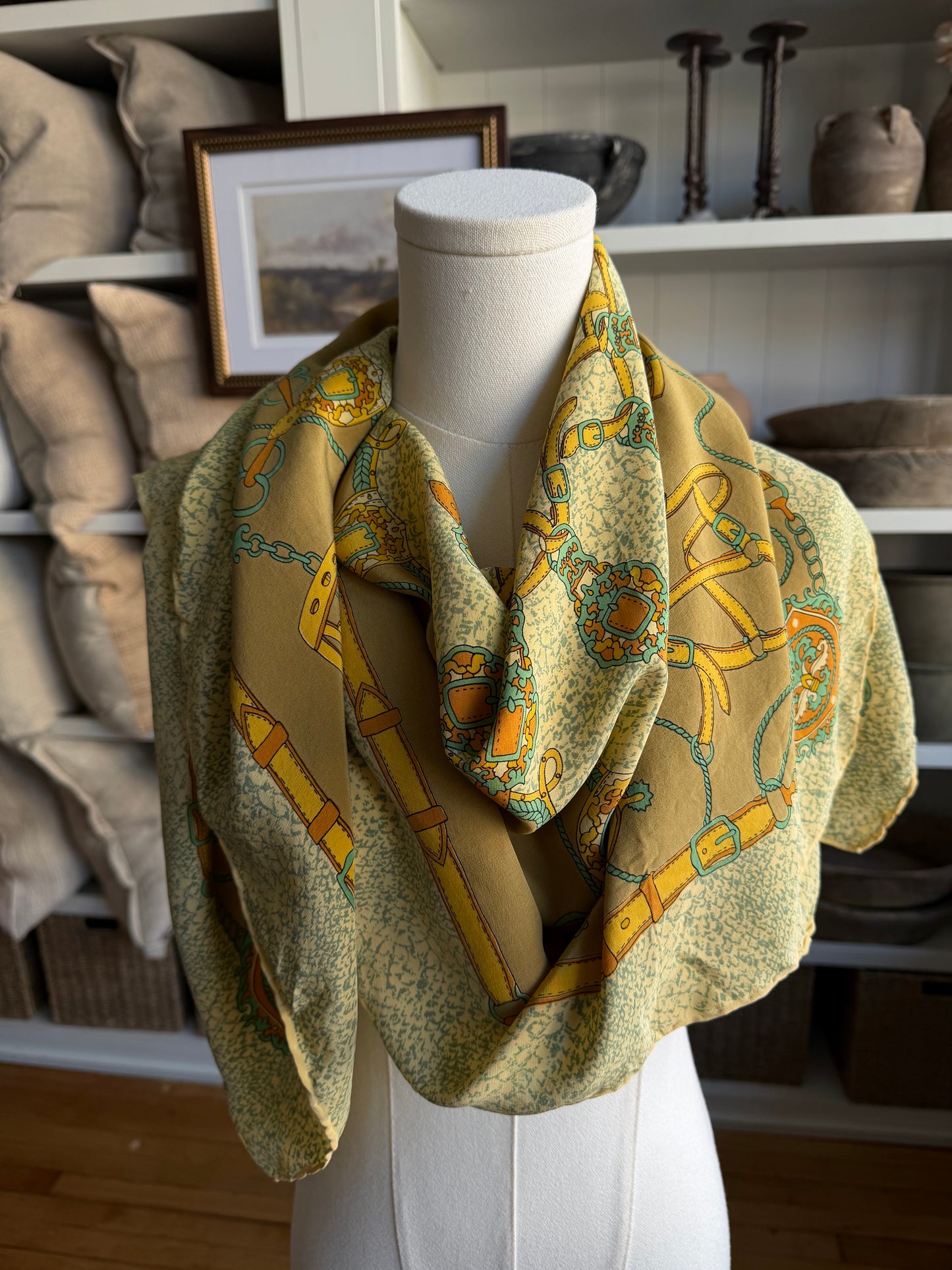 Paris vintage silk scarf #12