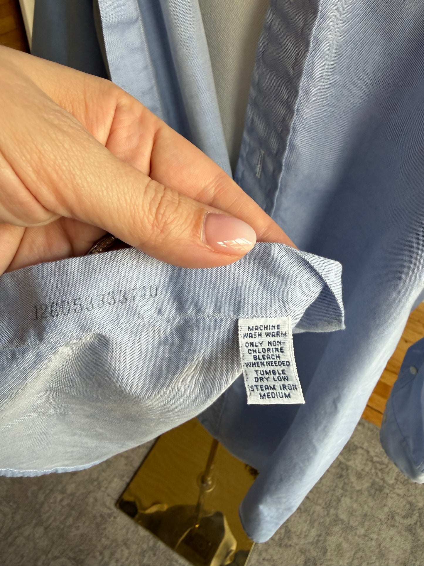90s Ralph Lauren blue Yarmouth button down. Made in Hong Kong