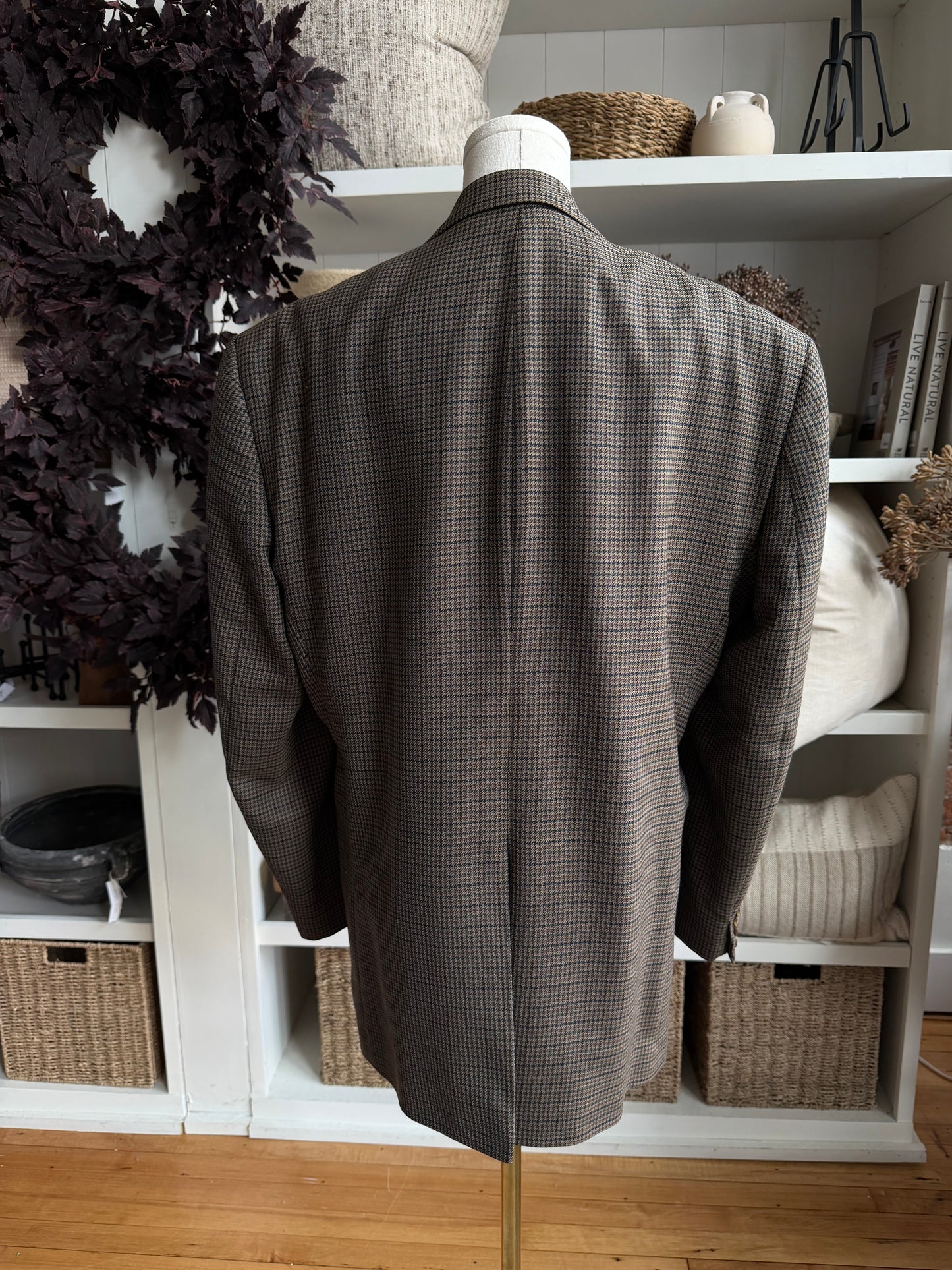 90s Lauren by Ralph Lauren wool houndstooth blazer. Fits M-XL