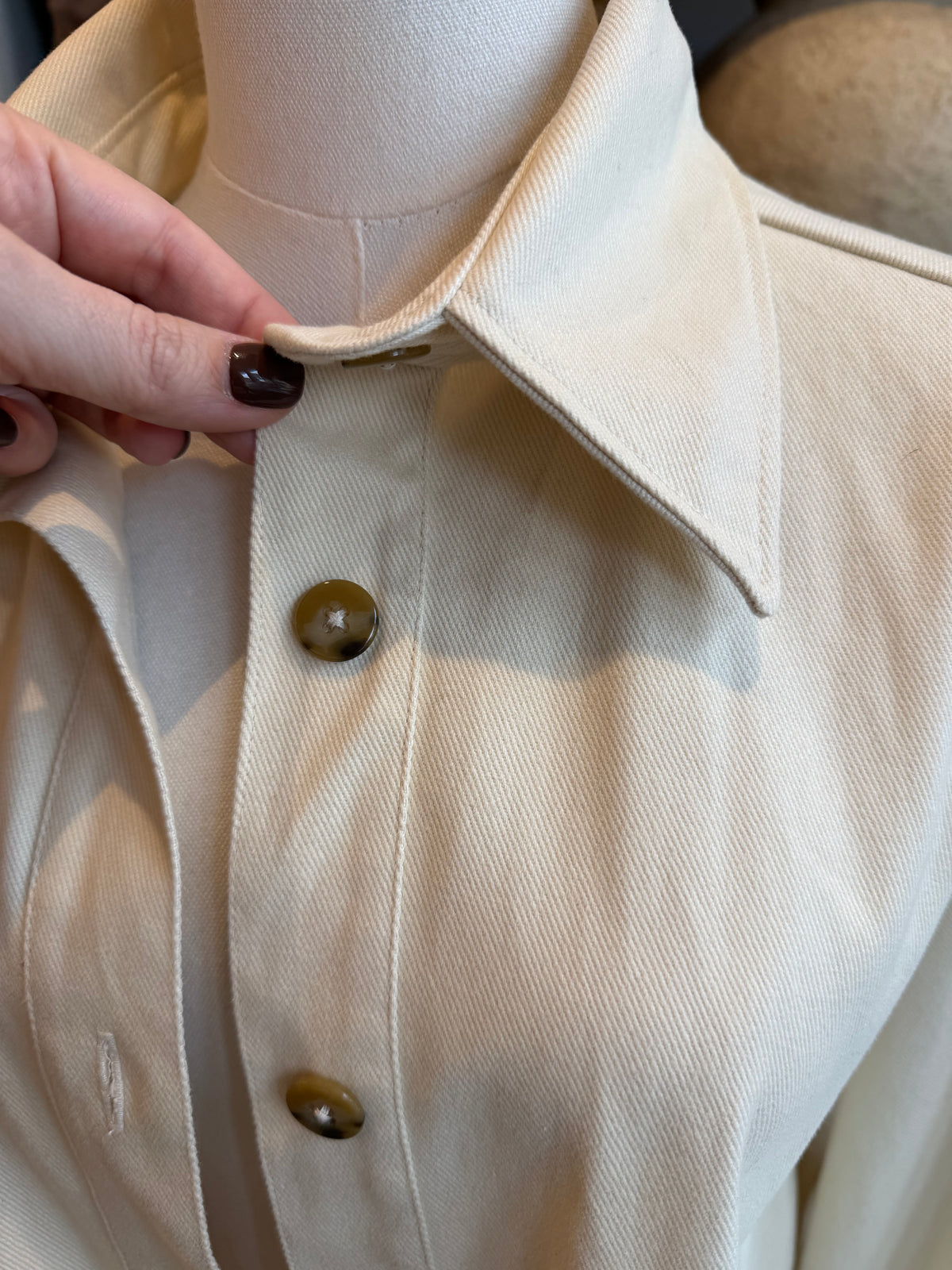 Adorn denim cream chore coat. Fits M-L
