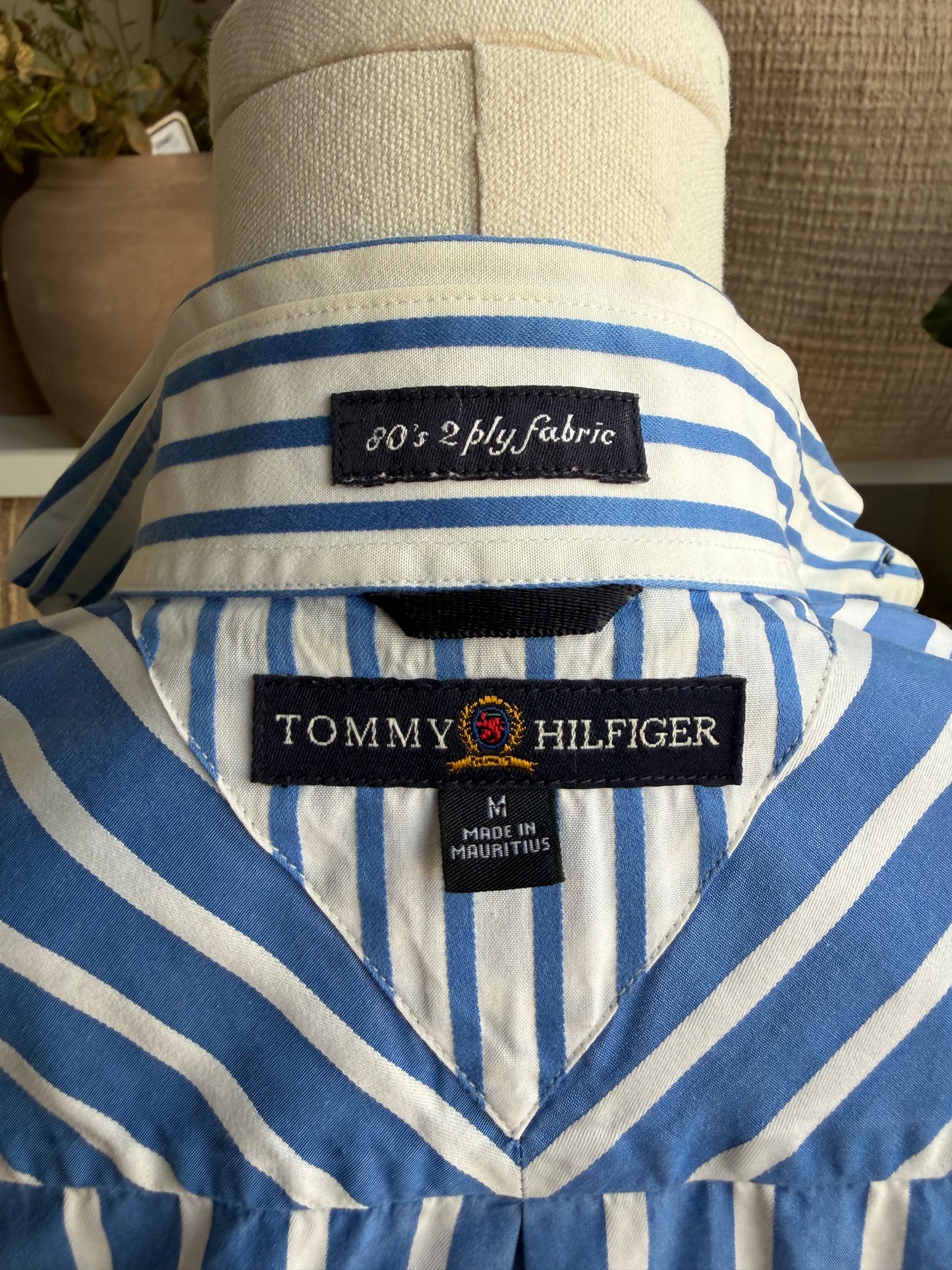 00s Tommy Hilfiger striped poplin button down