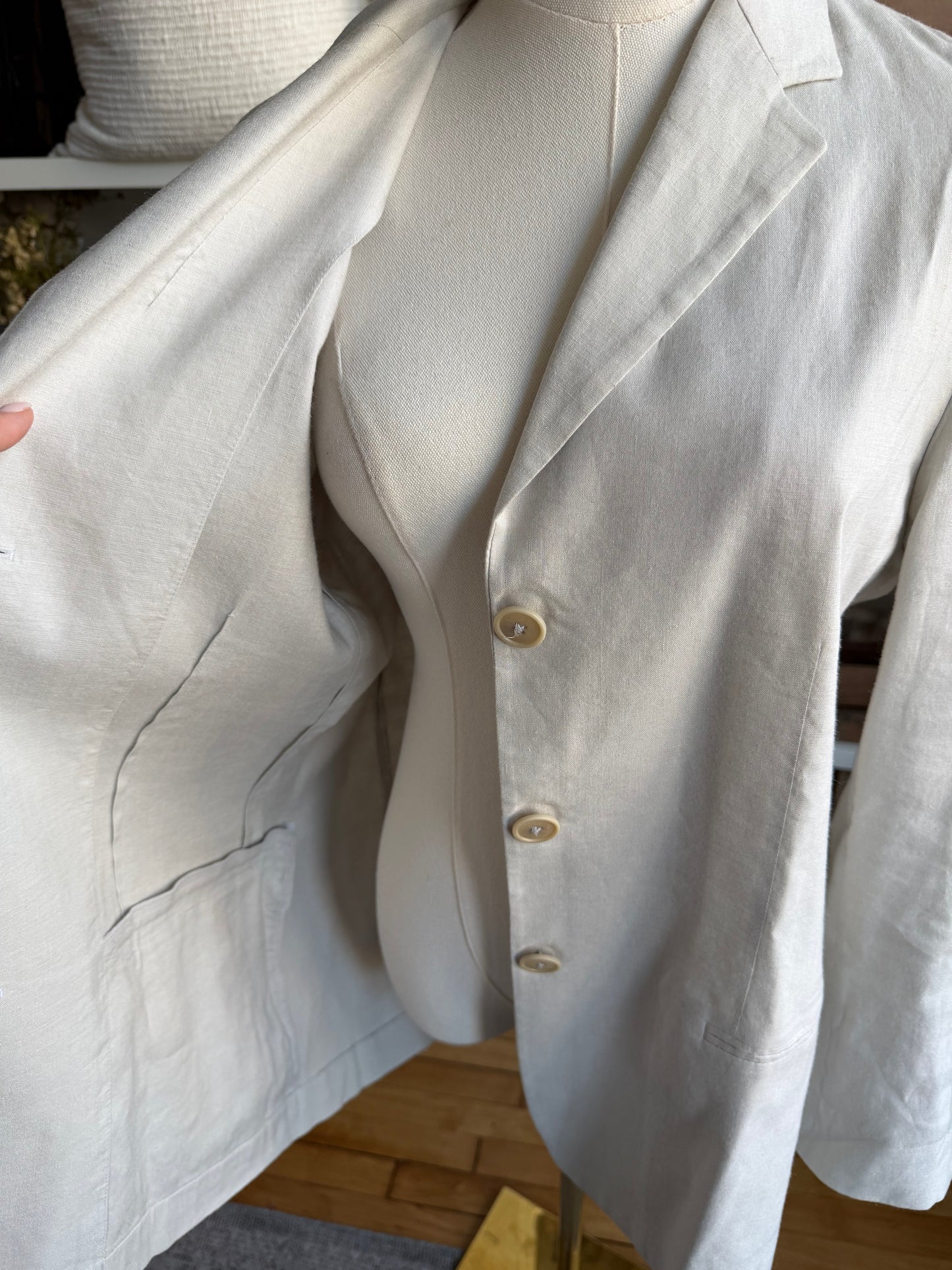 90s Lauren by Ralph Lauren linen blend blazer. Made in the USA