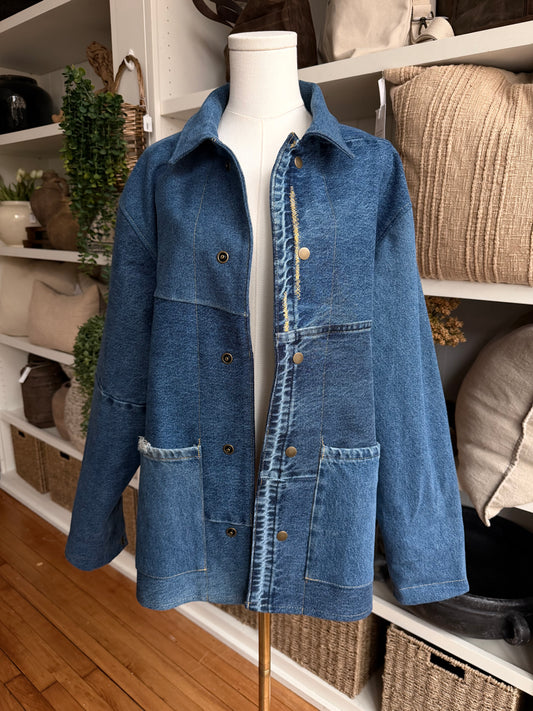 #3 Reworked Vintage Denim chore coat size medium