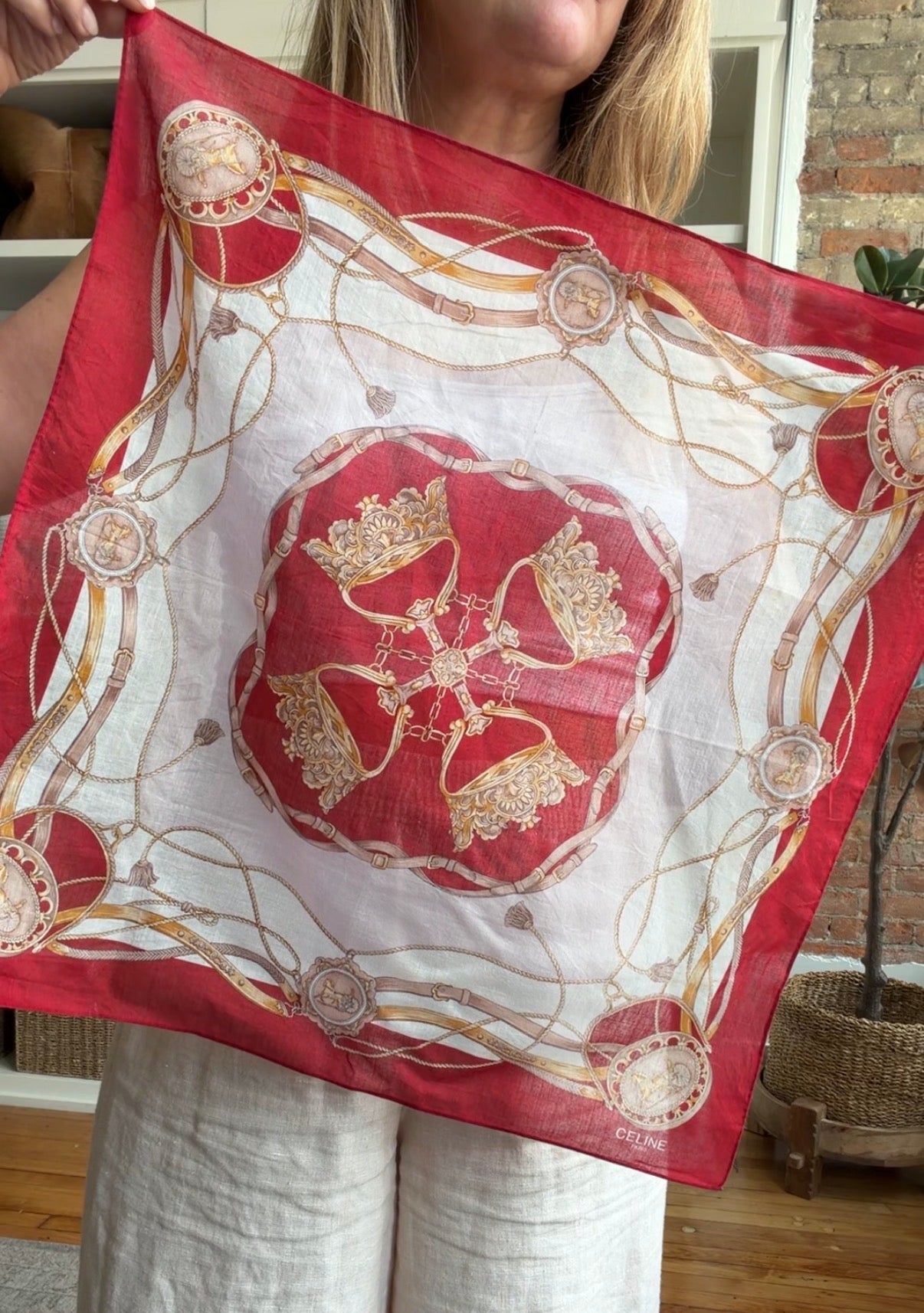 Vintage Celine cotton scarf