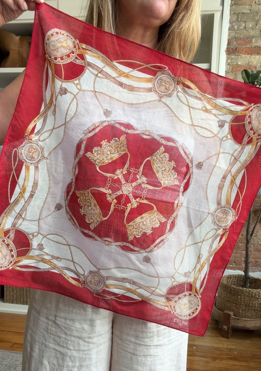 #2 Vintage Celine cotton scarf