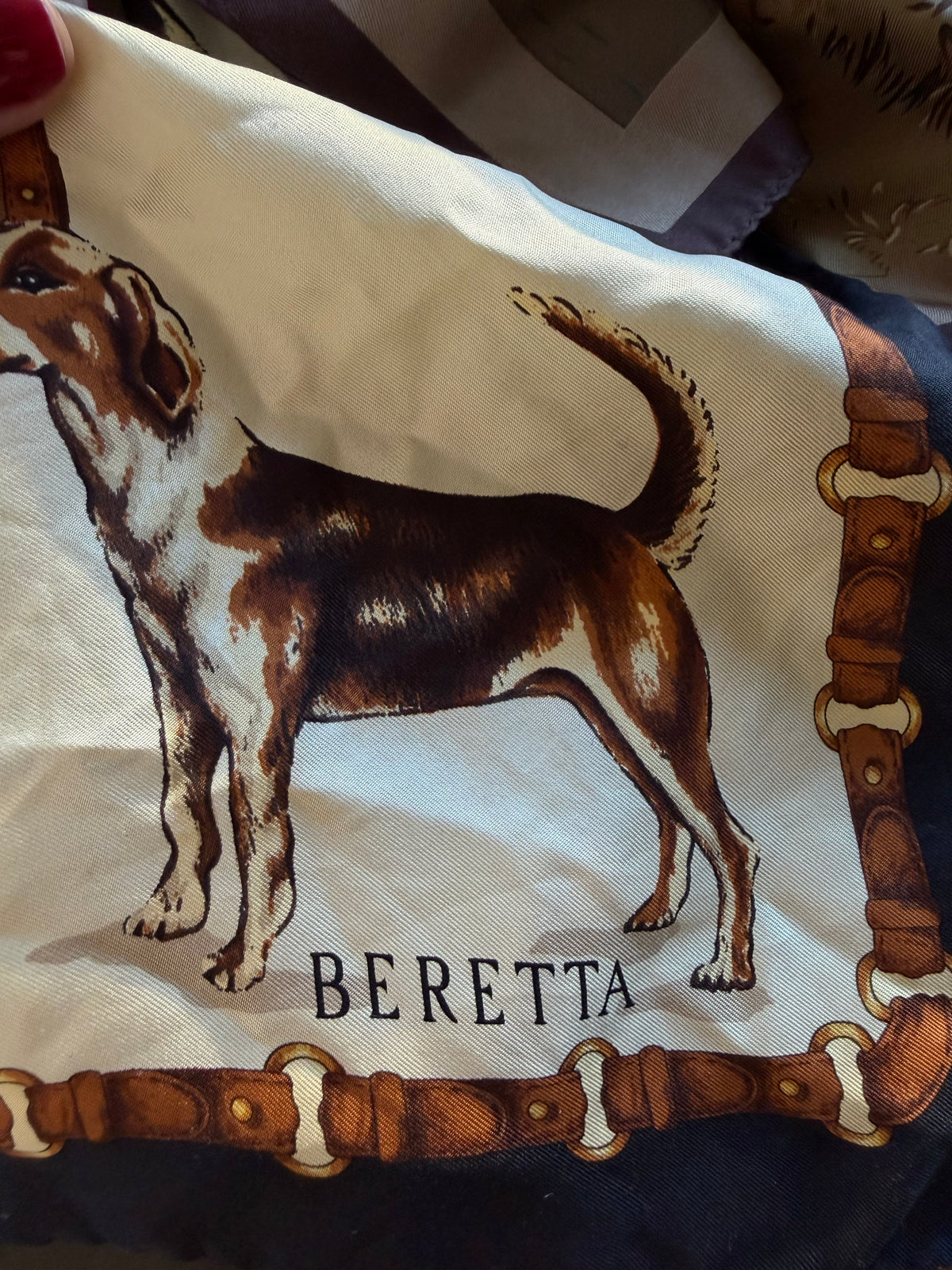Vintage Beretta silk scarf. Made in Italy