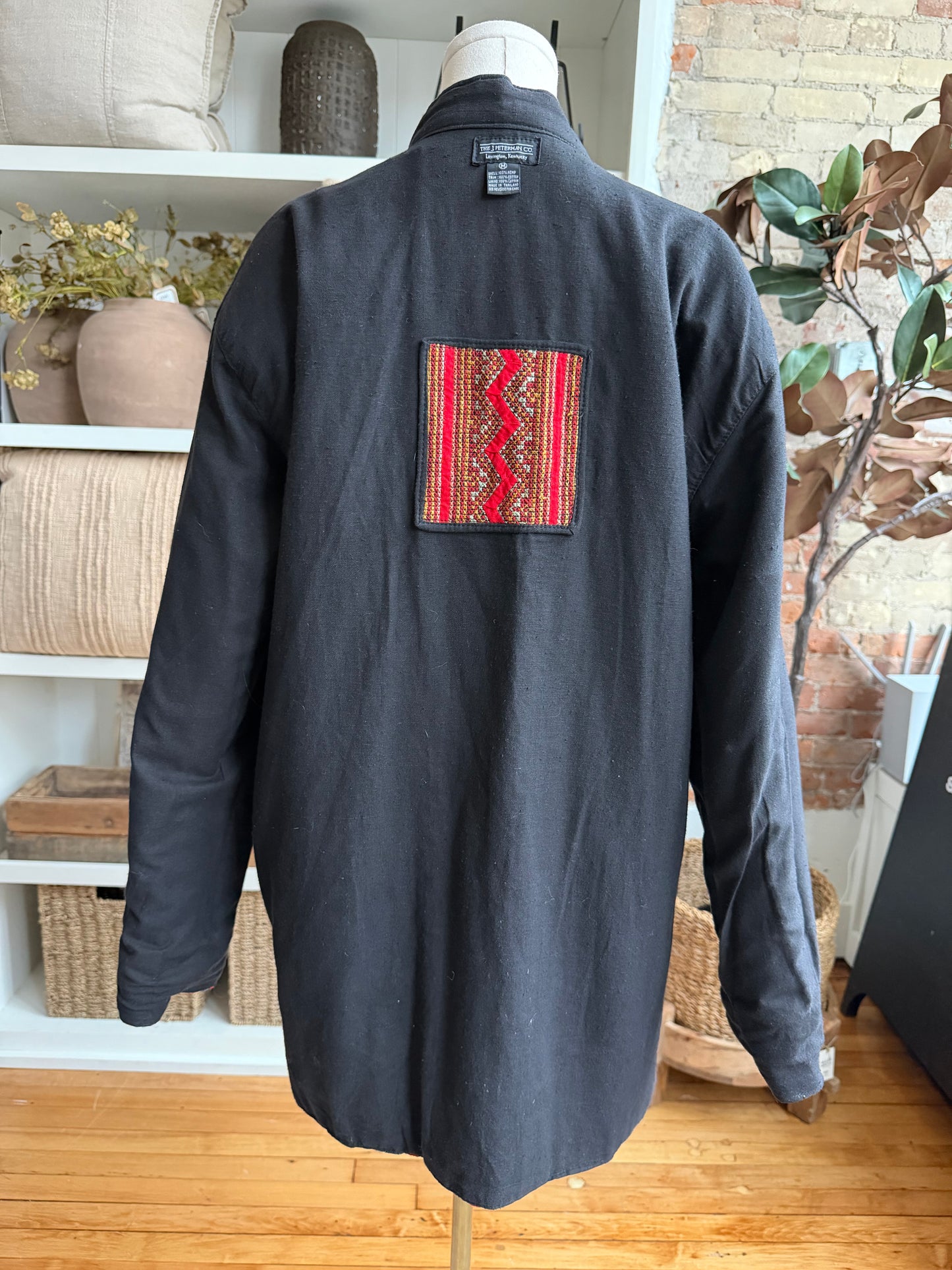 90s J Peterman reversible hemp/cotton jacket