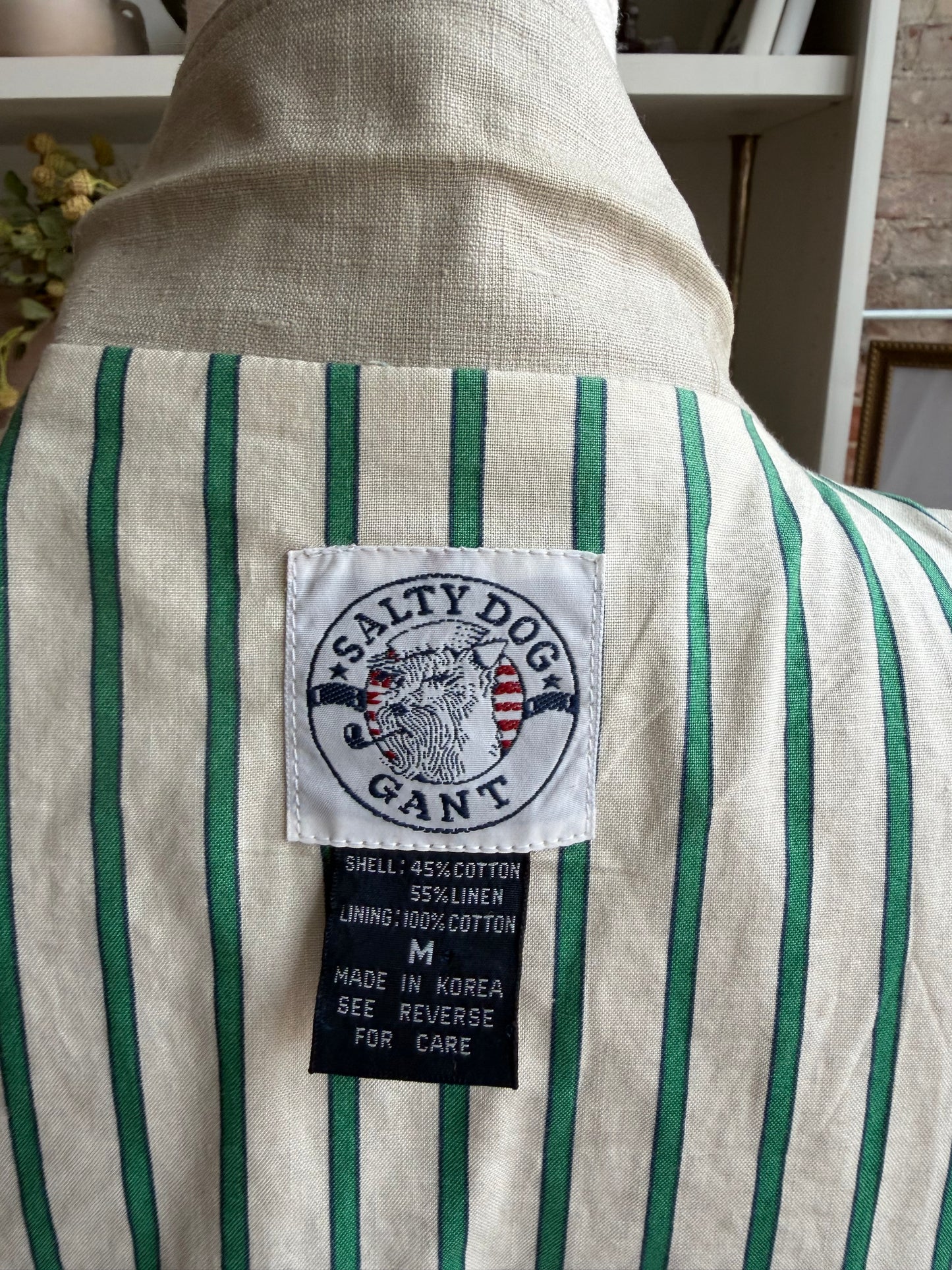 90s Gant Salty Dog linen blend blazer. Made in Korea