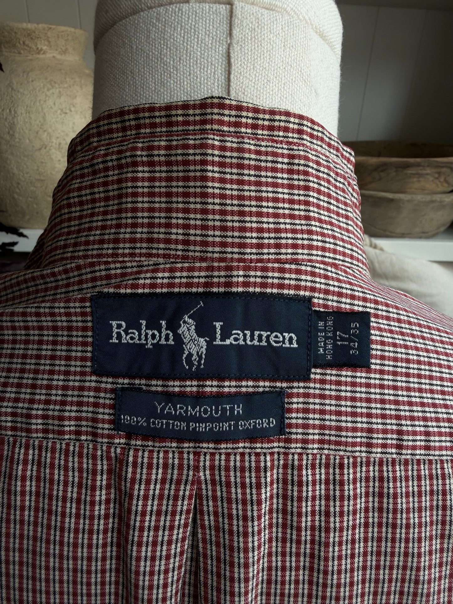 90s Ralph Lauren Yarmouth plaid button down. Made in Hong Kong. Fits M-XL