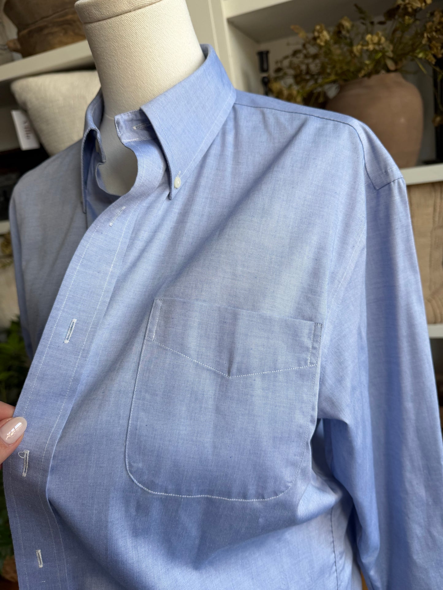 90s Lauren Ralph Lauren blue poplin button down