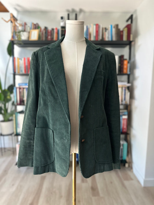 80s JCPenney hunter green corduroy blazer