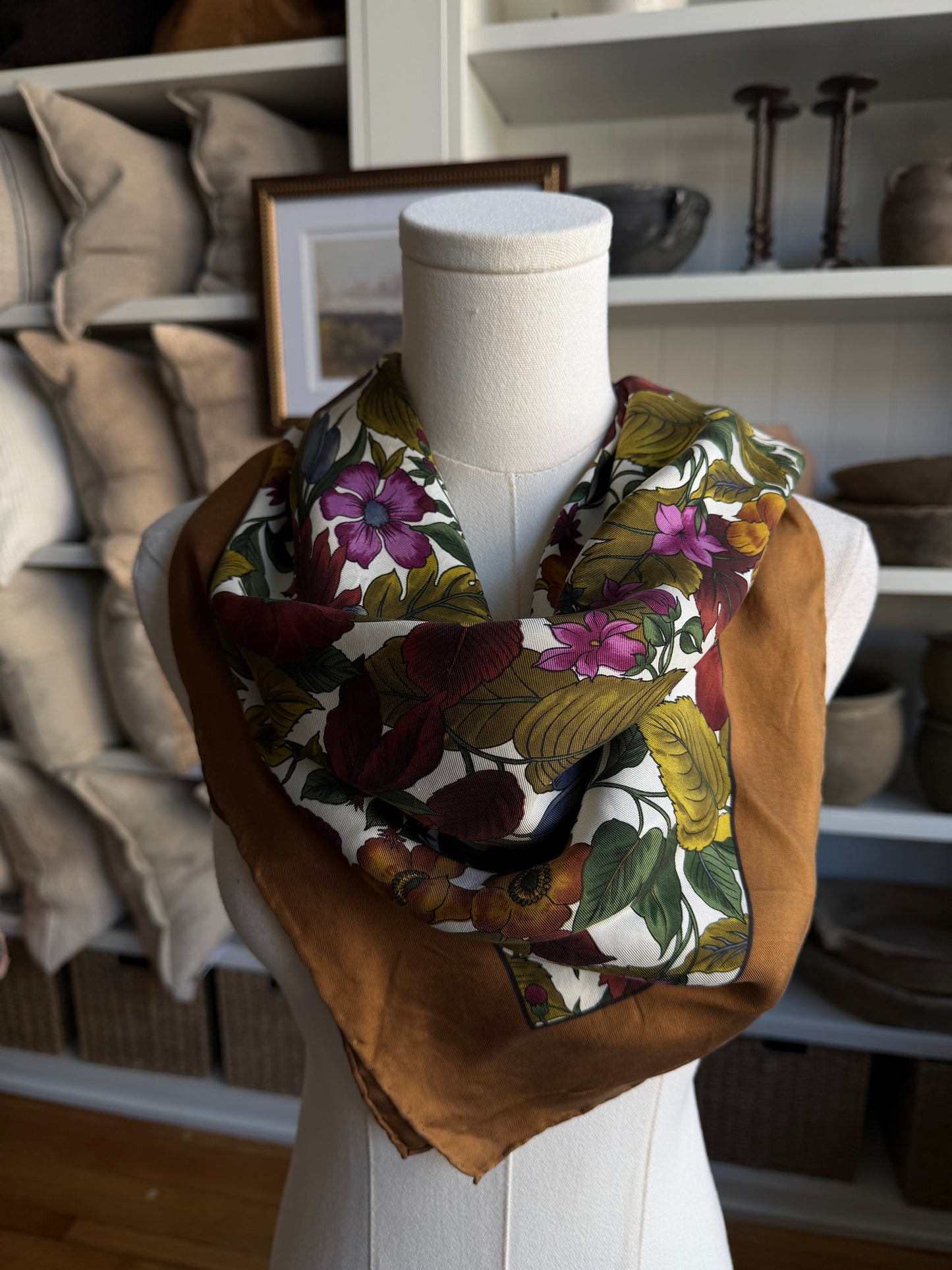 Paris vintage silk scarf #19