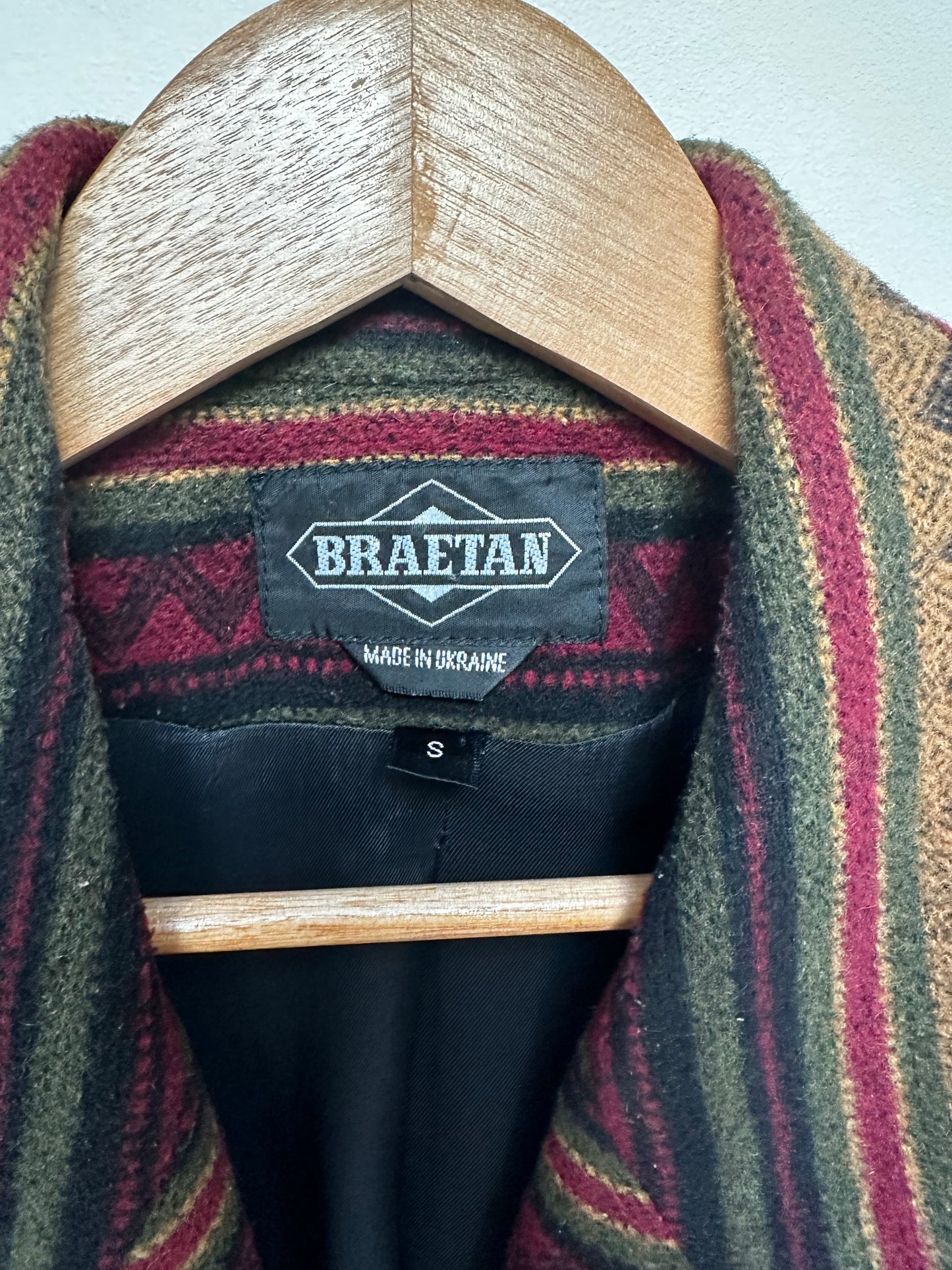 Vintage Braetan wool blend patterned blazer