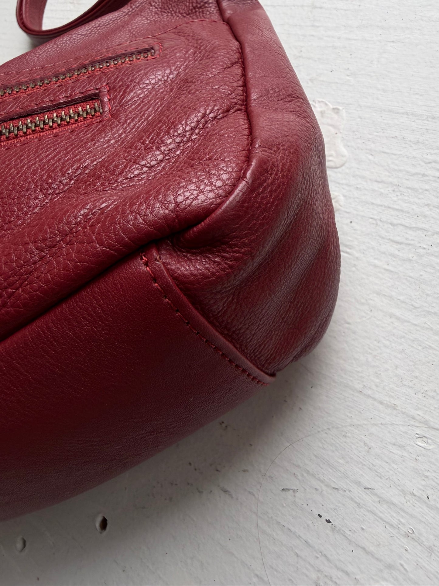 90s Great American Leather  Works red leather crossbody bag