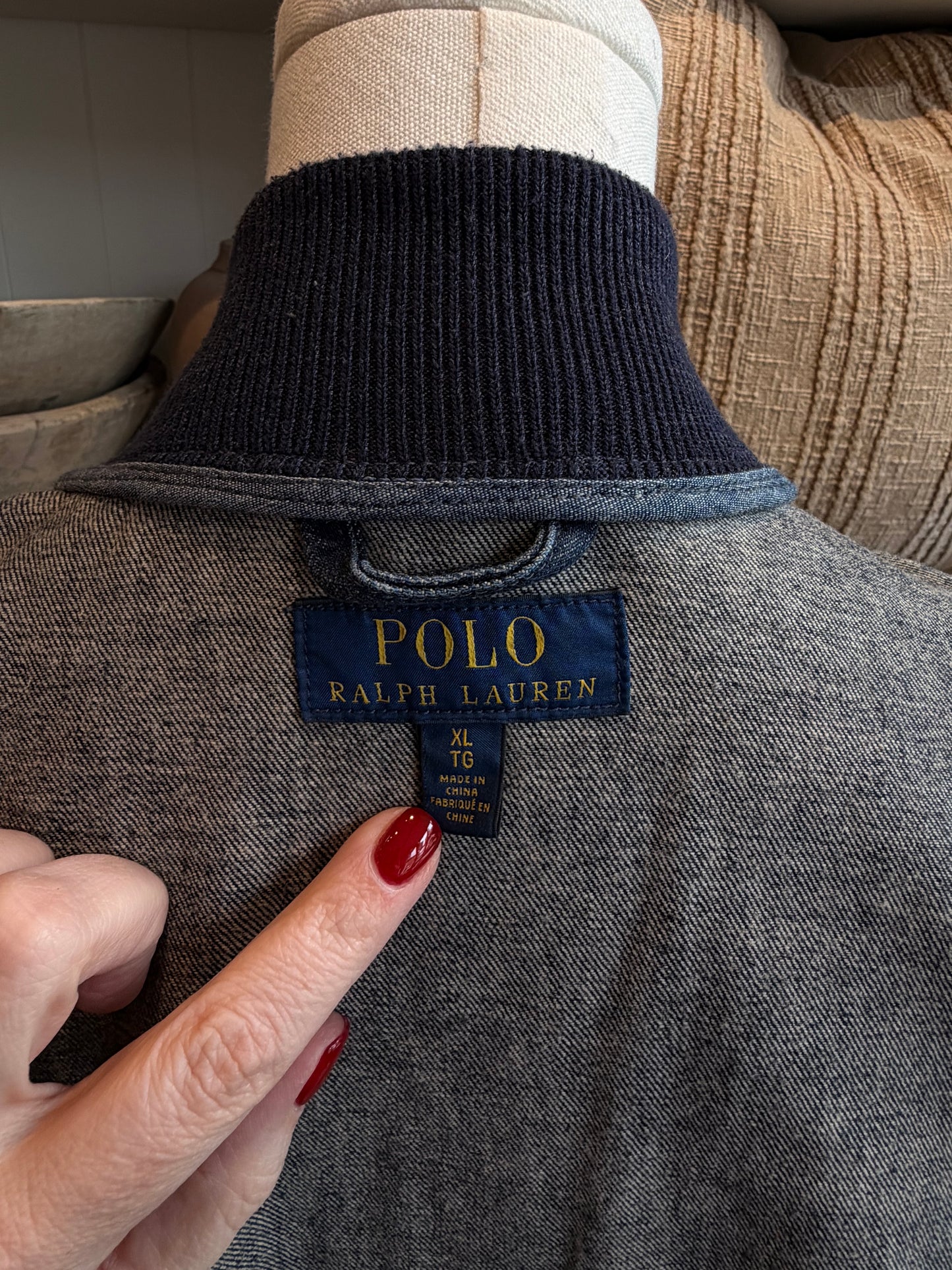 00s Polo Ralph Lauren denim bomber jacket