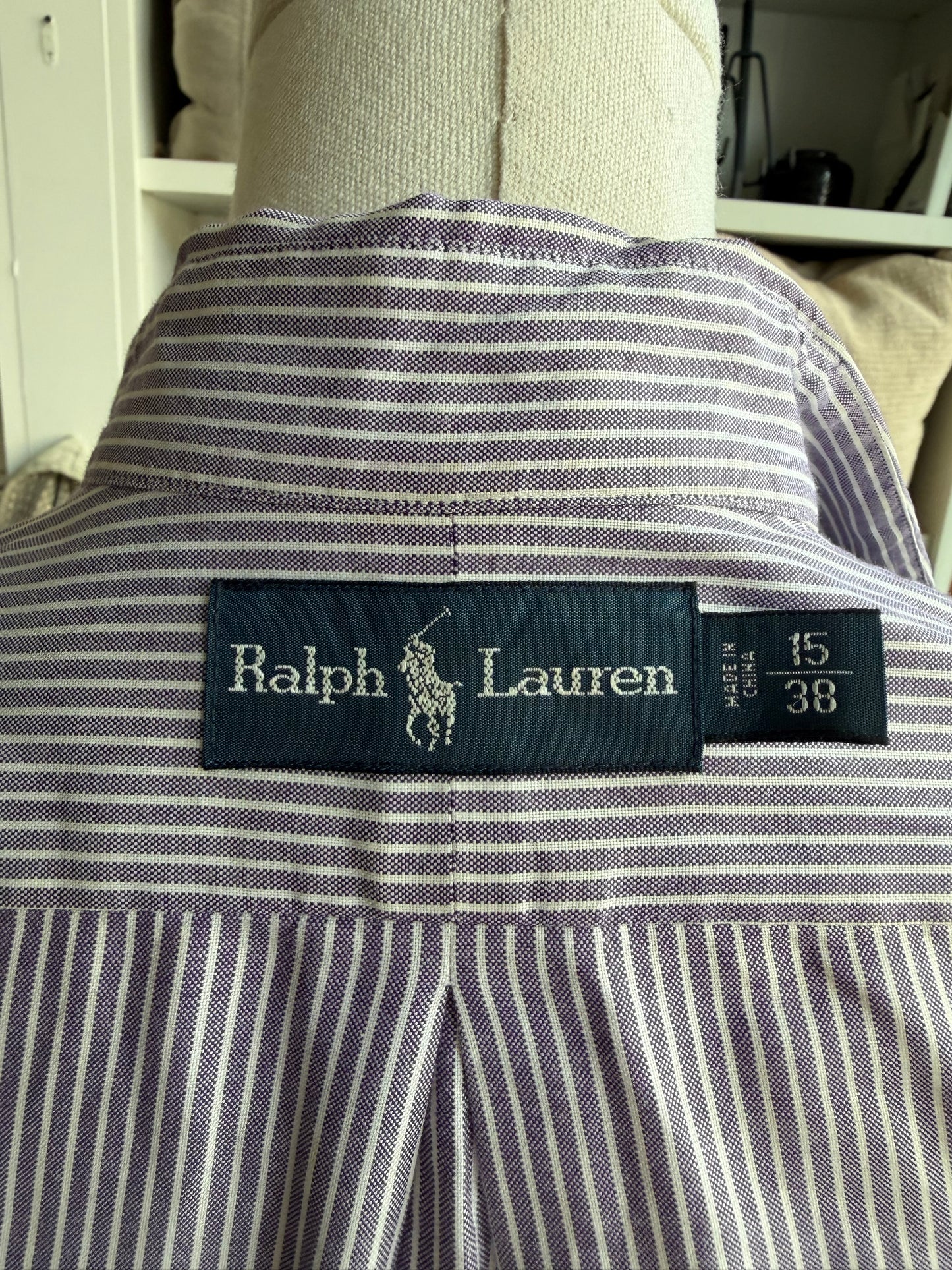 90s Ralph Lauren purple stripe button down