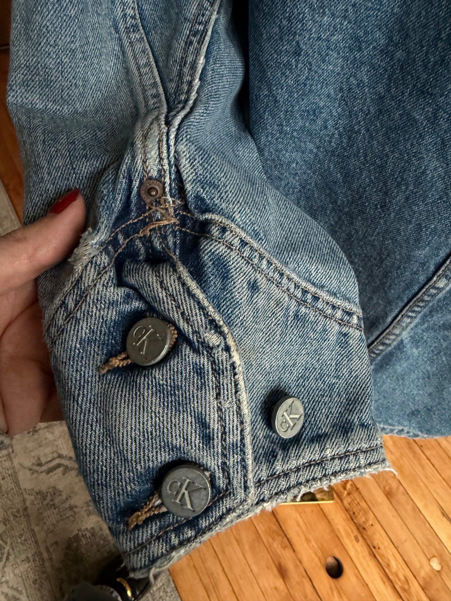 90s Calvin Klein denim chore coat. Made in the USA