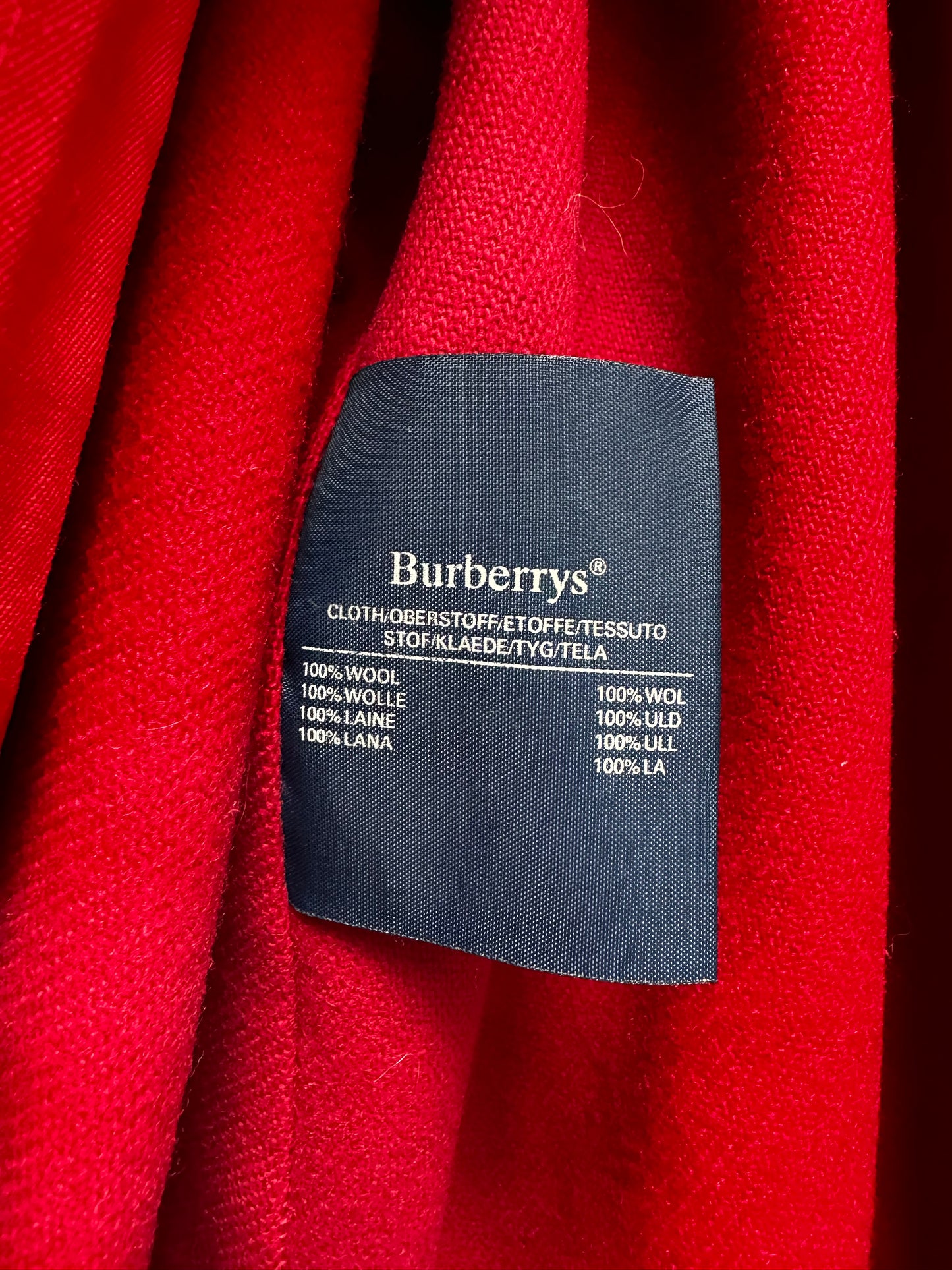 Vintage Red Burberry double breasted trench with removable wool lining
