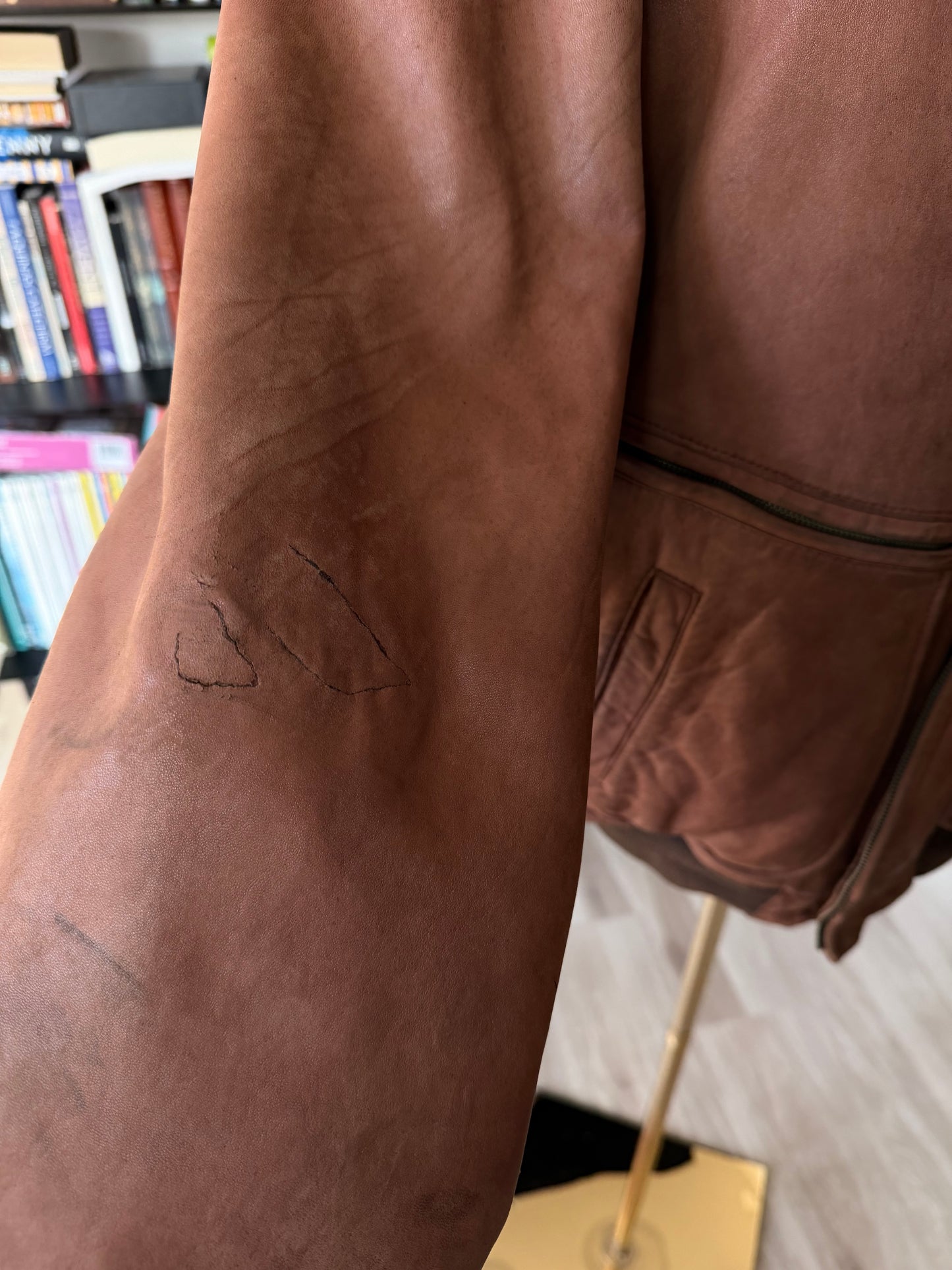 90s Banana Republic Leather Bomber. Made in Korea