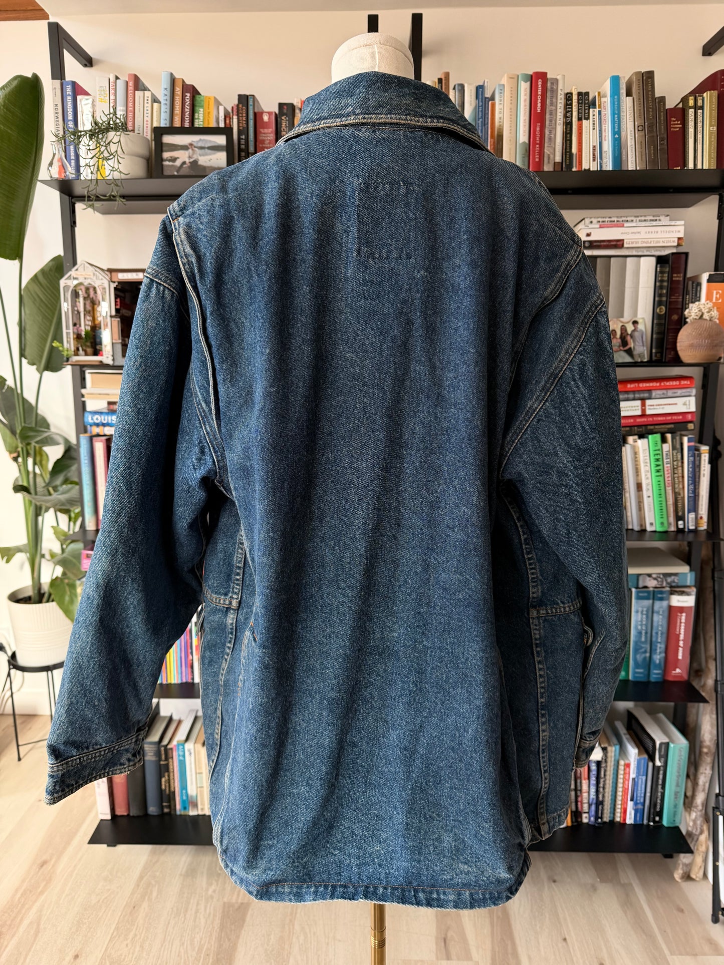90s Banana Republic denim barn coat with removable wool lining