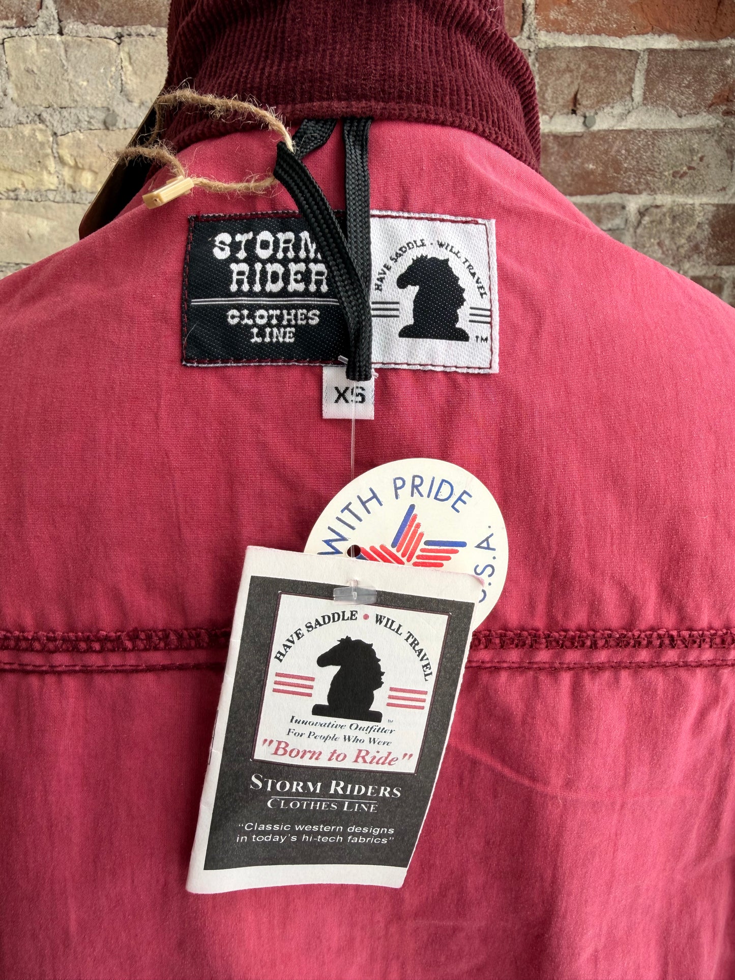 Storm Rider faded red jacket. NWT. Made in USA