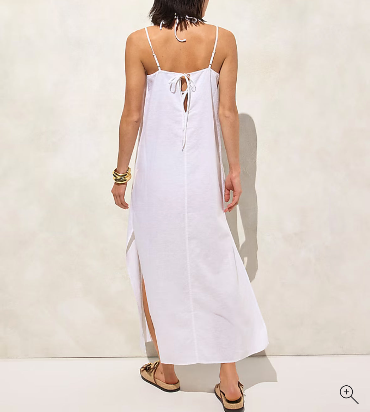JCrew Linen cotton blend tie-back midi dress. NWT