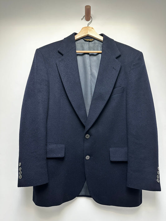 Vintage navy camel hair blazer