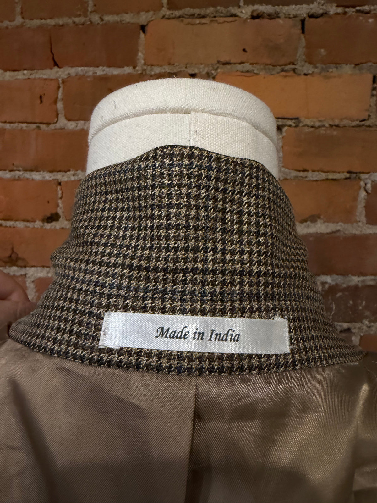 90s Lauren Ralph Lauren wool silk houndstooth blazer. Fits S-L