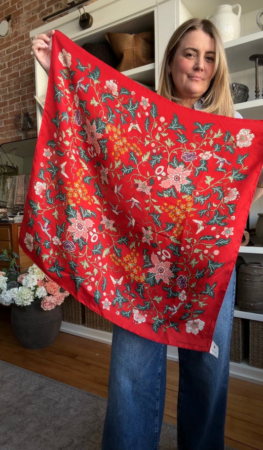 Paris vintage silk scarf #25