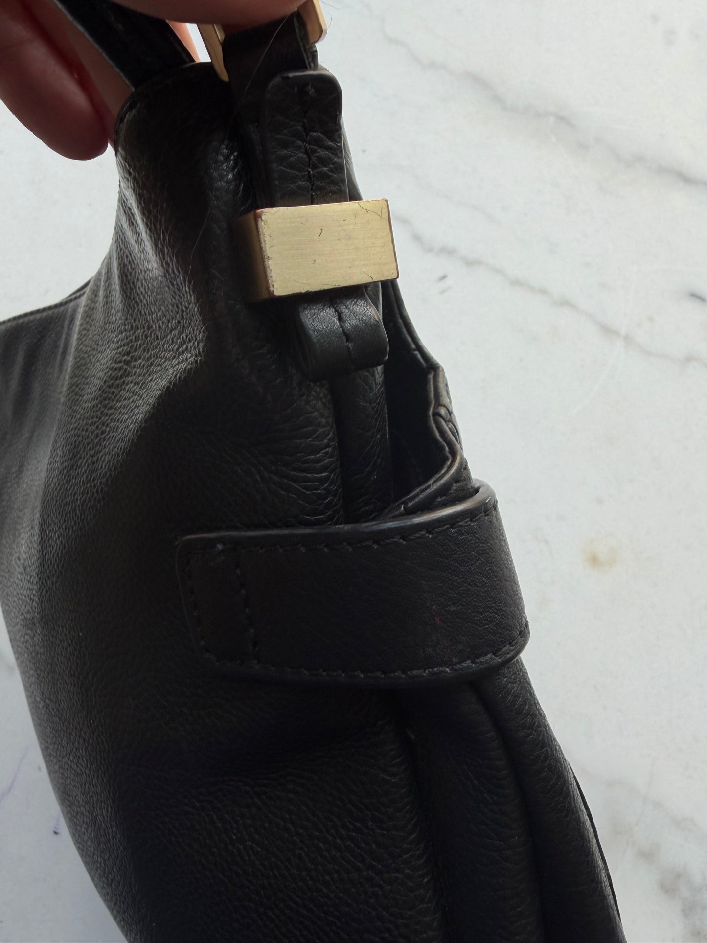 90s Calvin Klein black leather crossbody