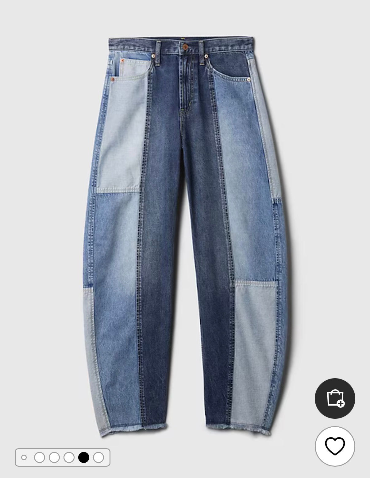 Gap Barrel highrise patchwork jeans. Size 30 (10R)