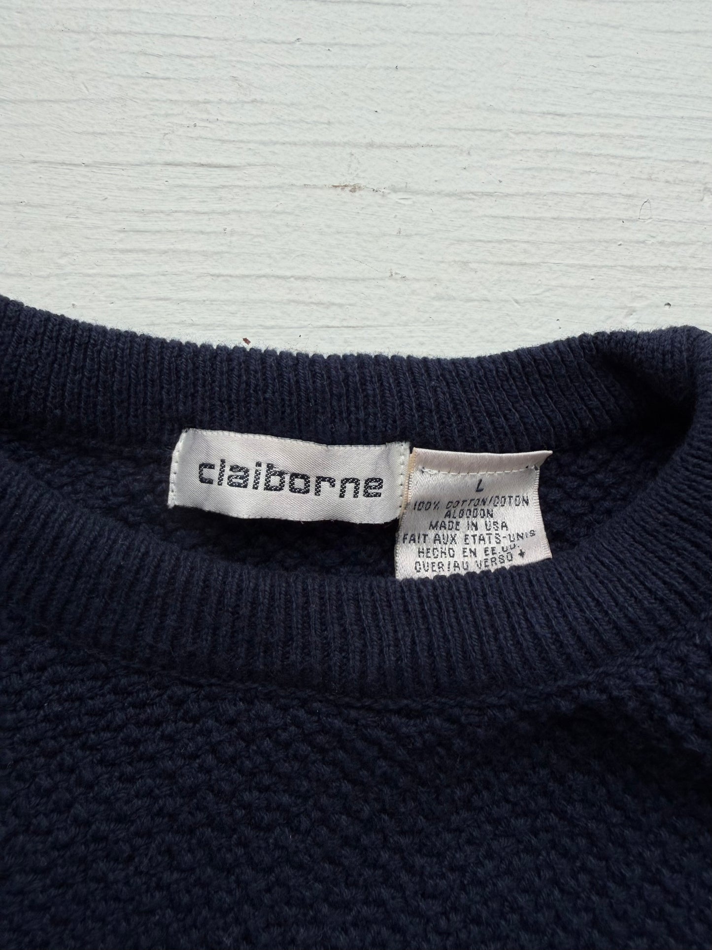 90s Claiborne cotton sweater. Made in the USA