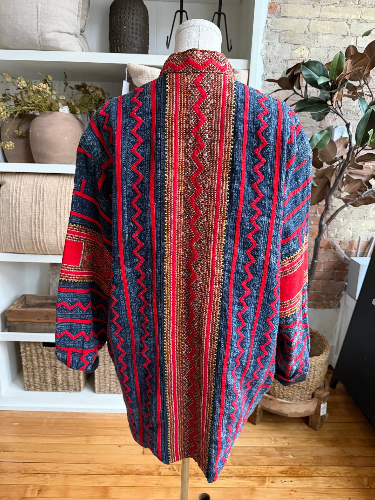 90s J Peterman reversible hemp/cotton jacket