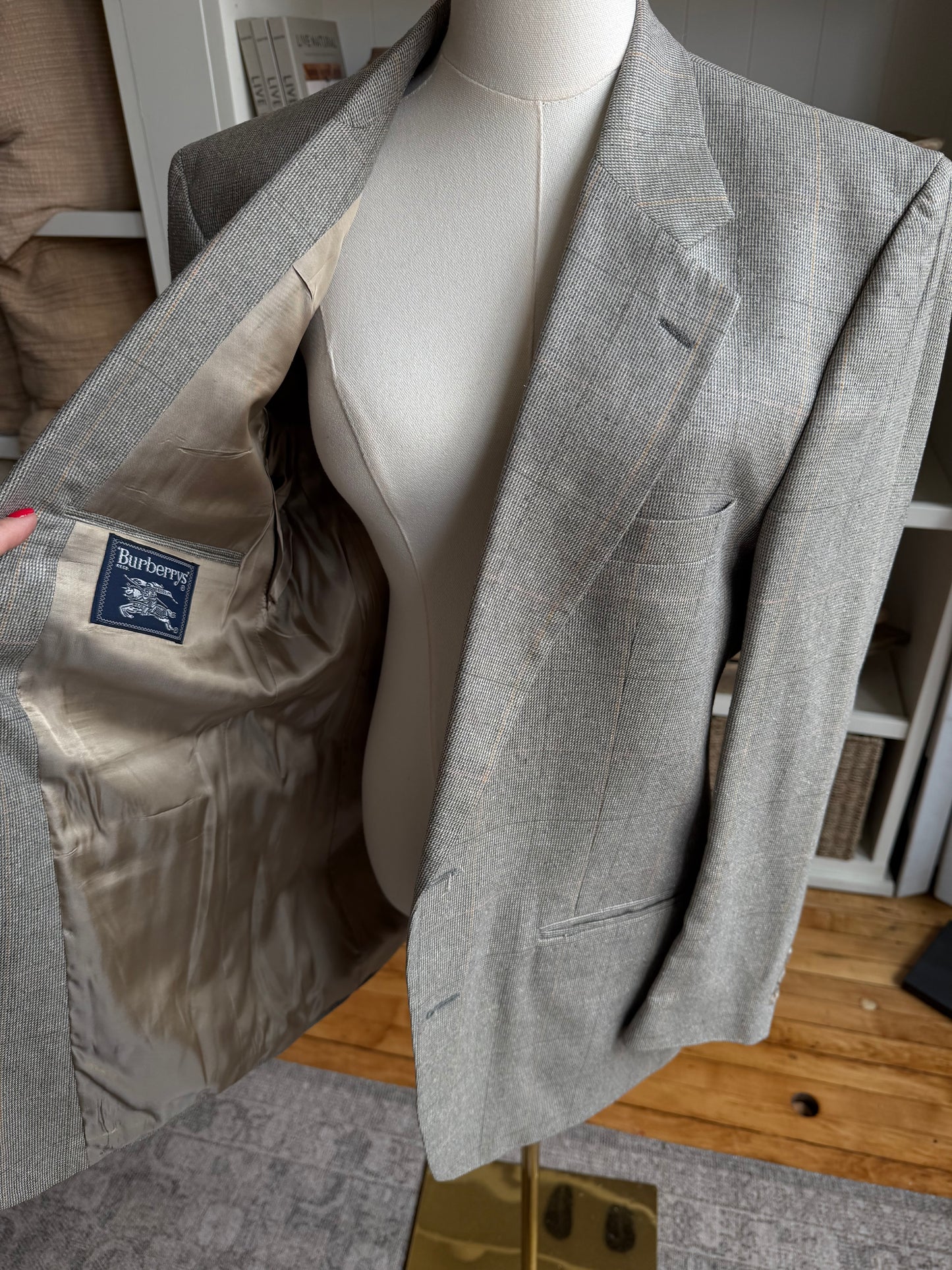 90s Burberry silk blazer. Made in the USA