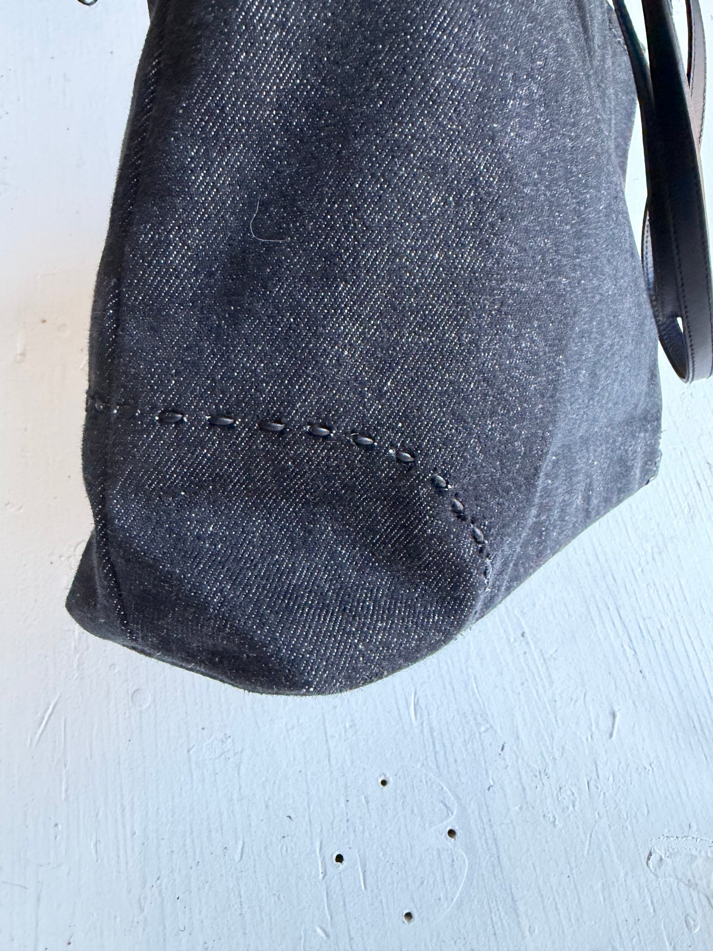 00s Ralph by Ralph Lauren black denim structured tote