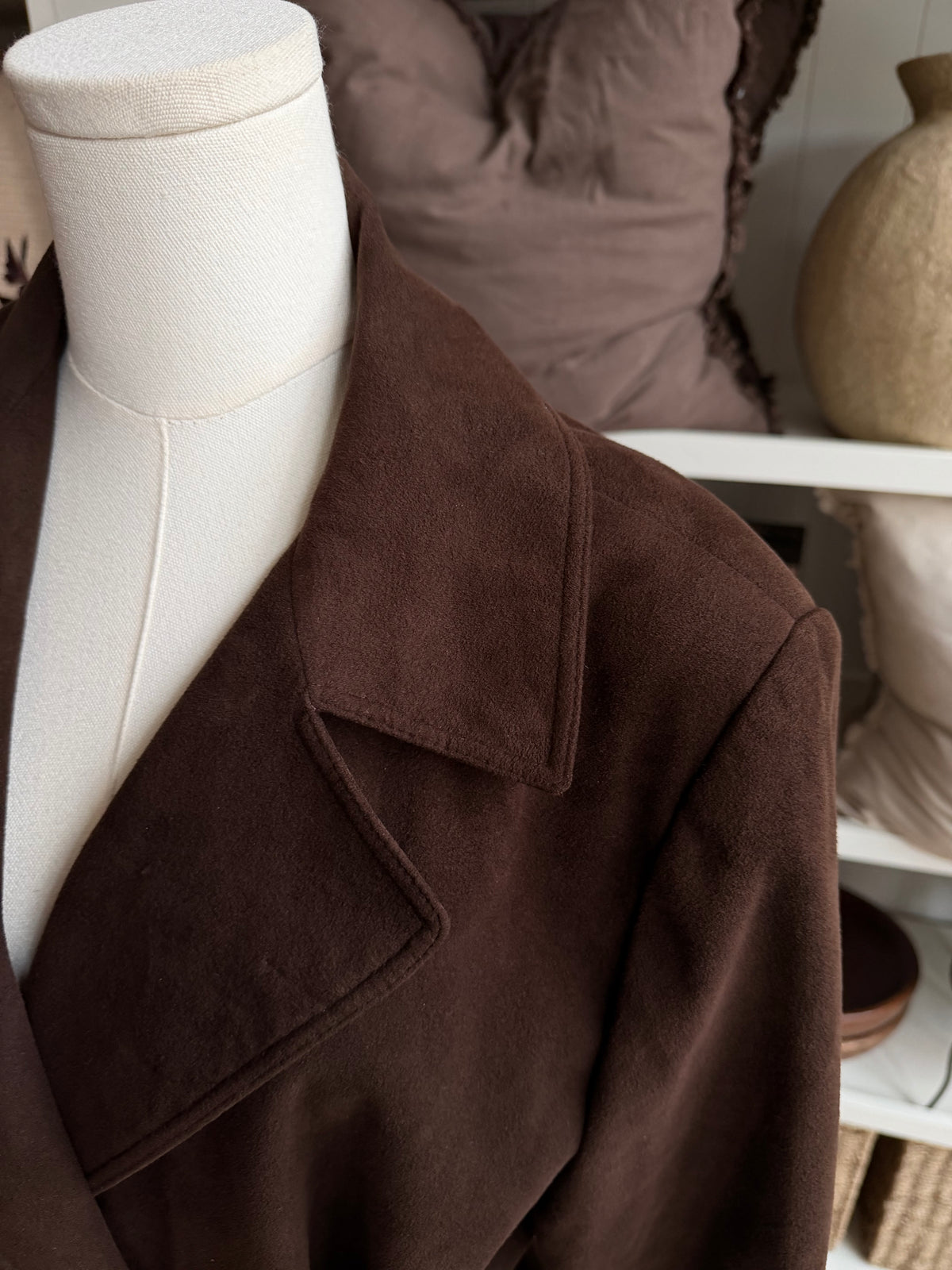 70s Christian Dior Ultrasuede brown trench. Made in the USA. Fits S-L petite