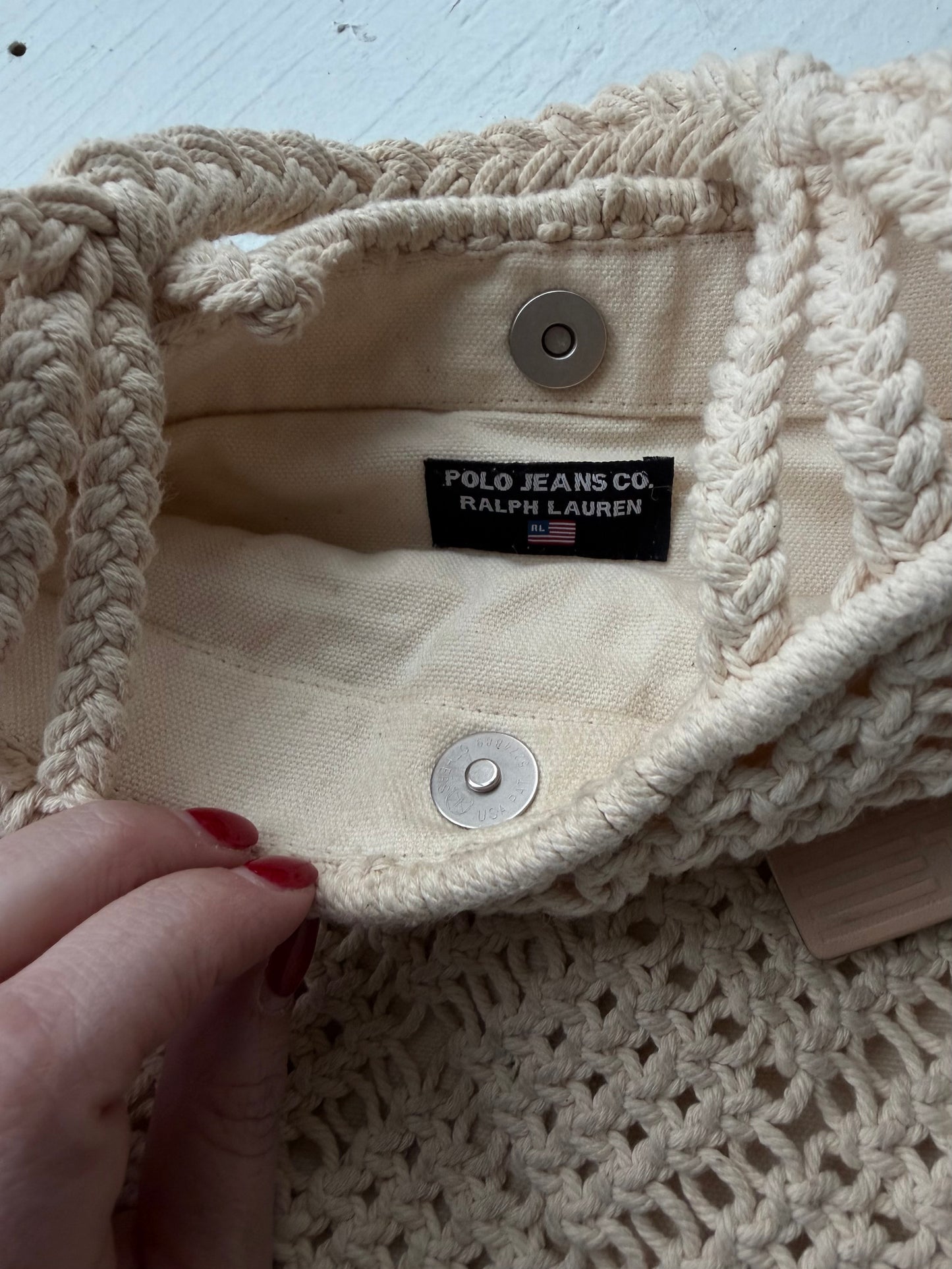 90s Polo Jeans Co crochet bag