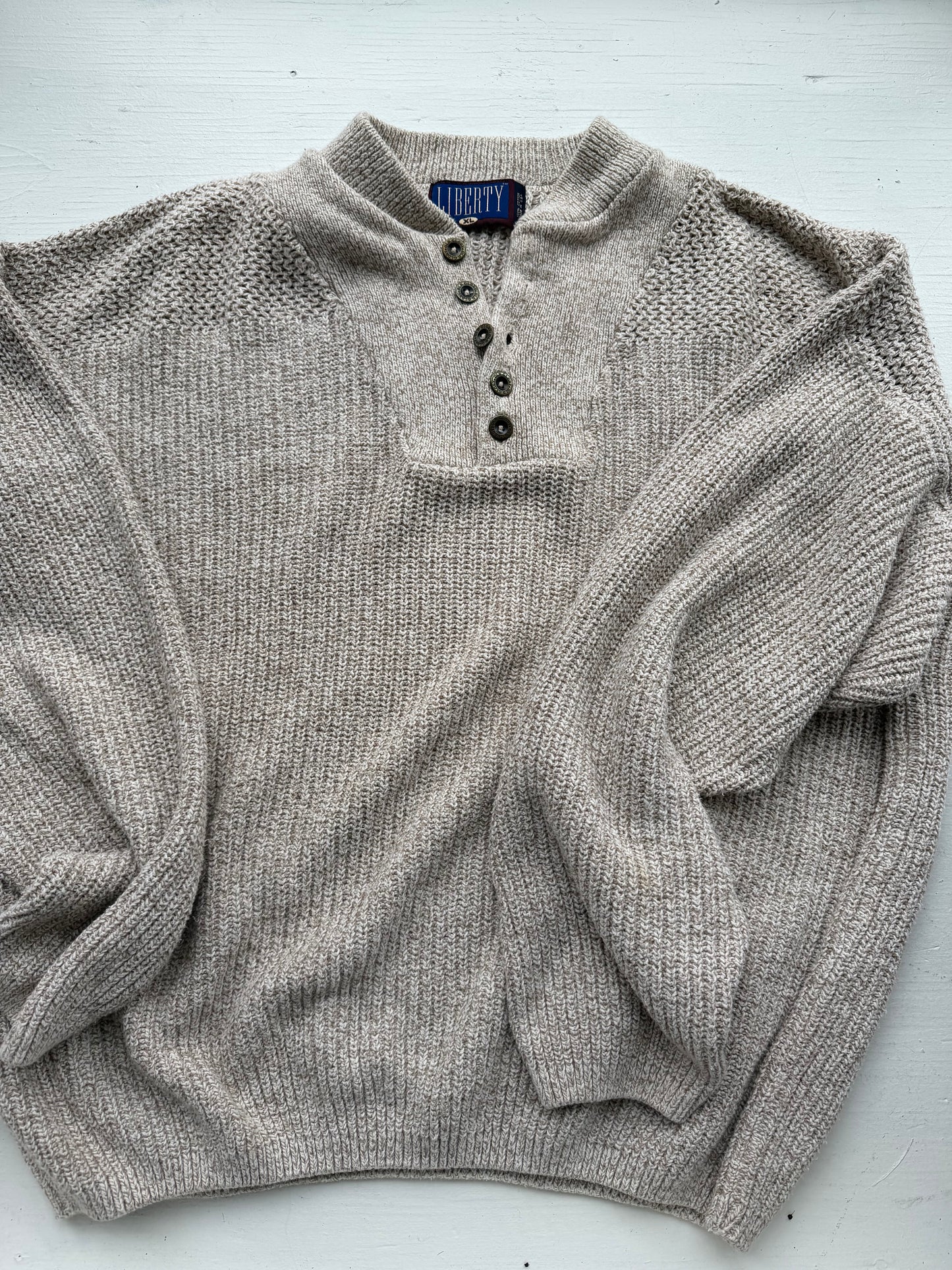 90s Liberty cotton sweater. Made in the USA