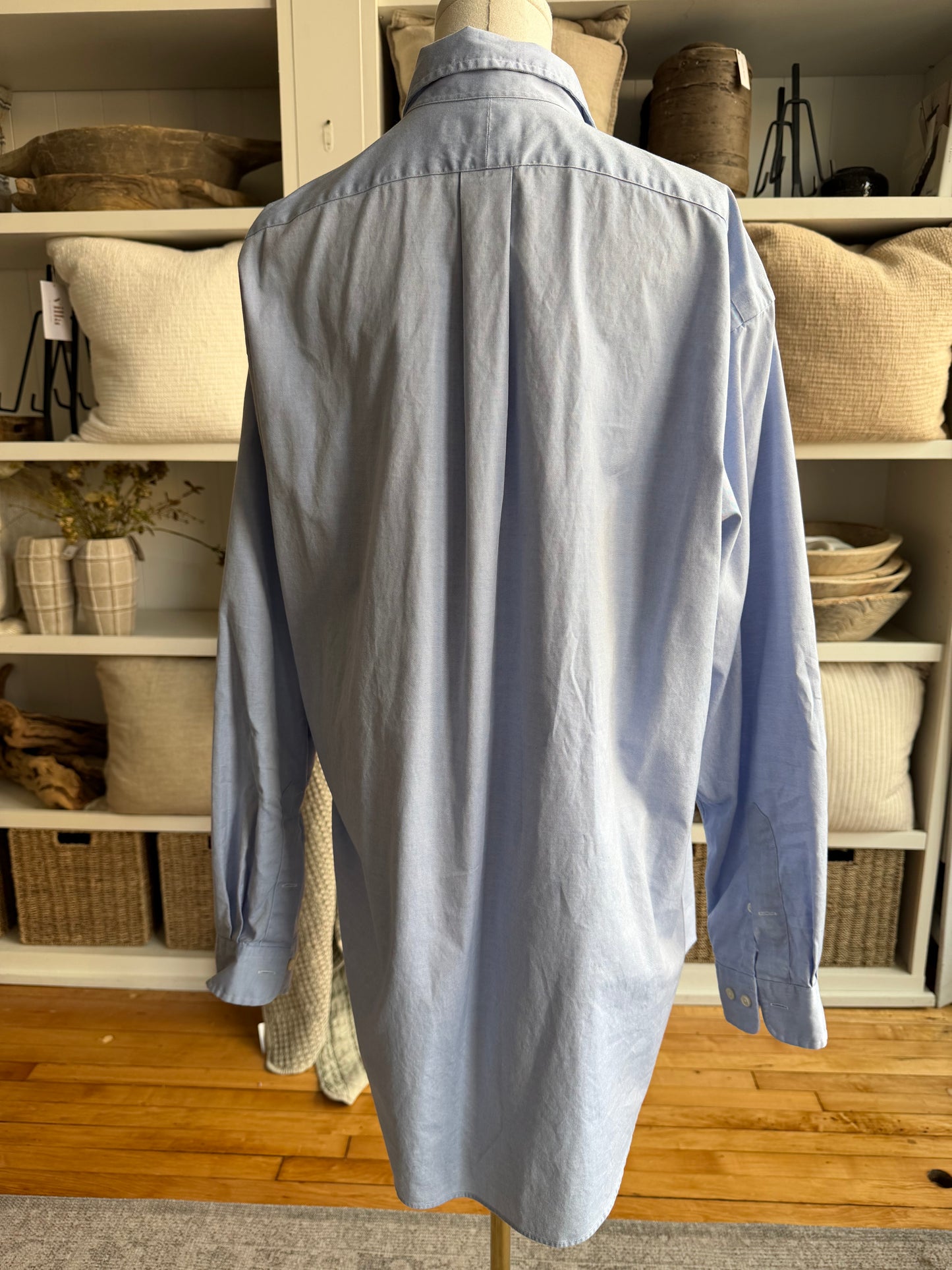 90s Ralph Lauren blue Yarmouth button down. Made in Hong Kong